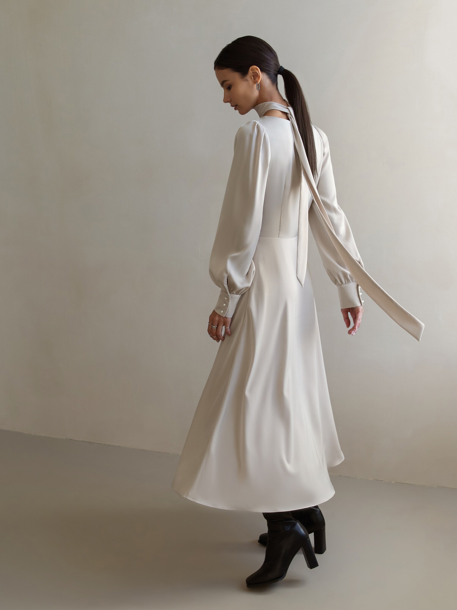 Draped sashdetailed midi dress LICHI Online fashion store