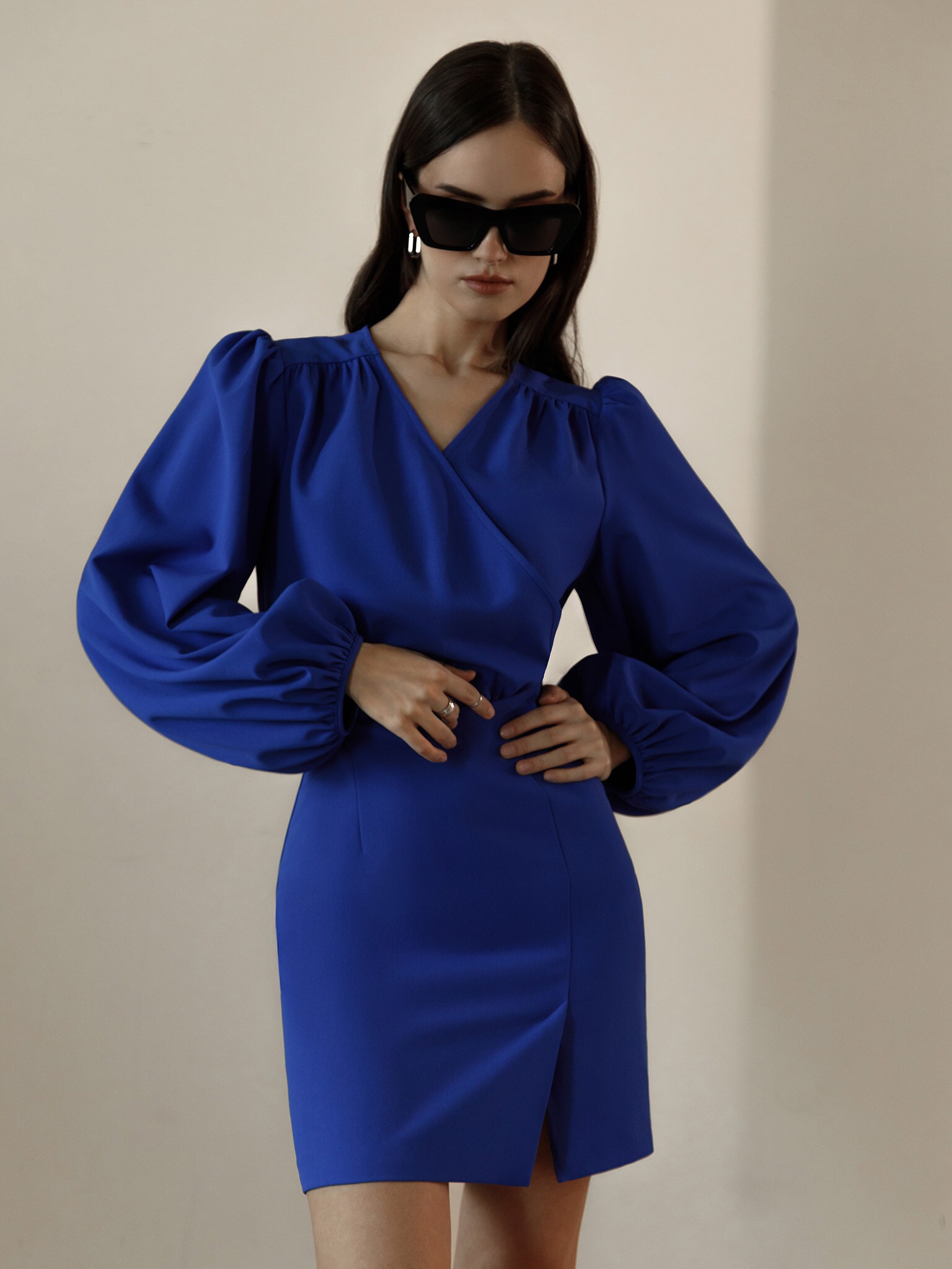 Wrap-effect mini dress :: LICHI - Online fashion store