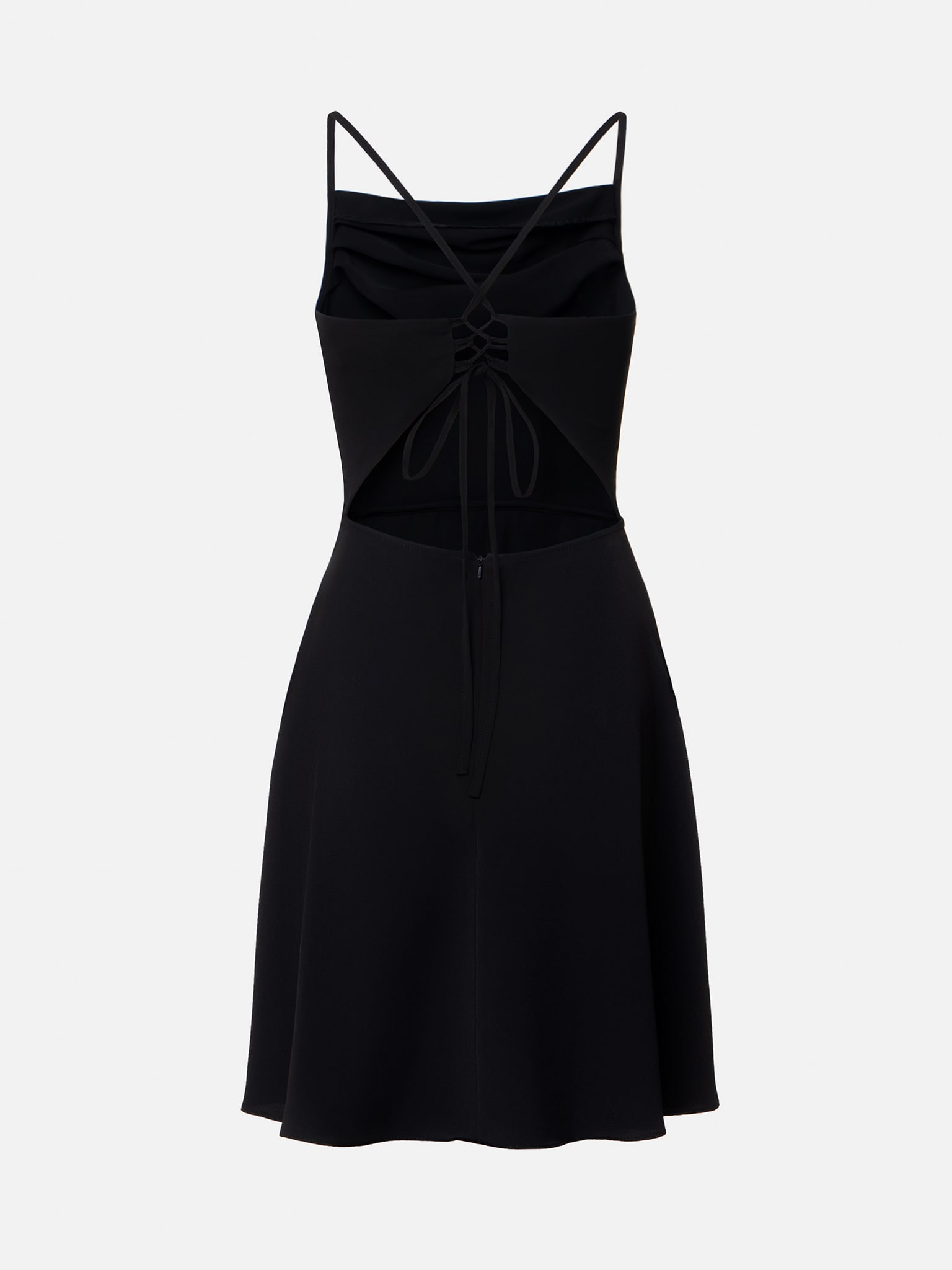 Lace-up skinny-strap mini dress :: LICHI - Online fashion store