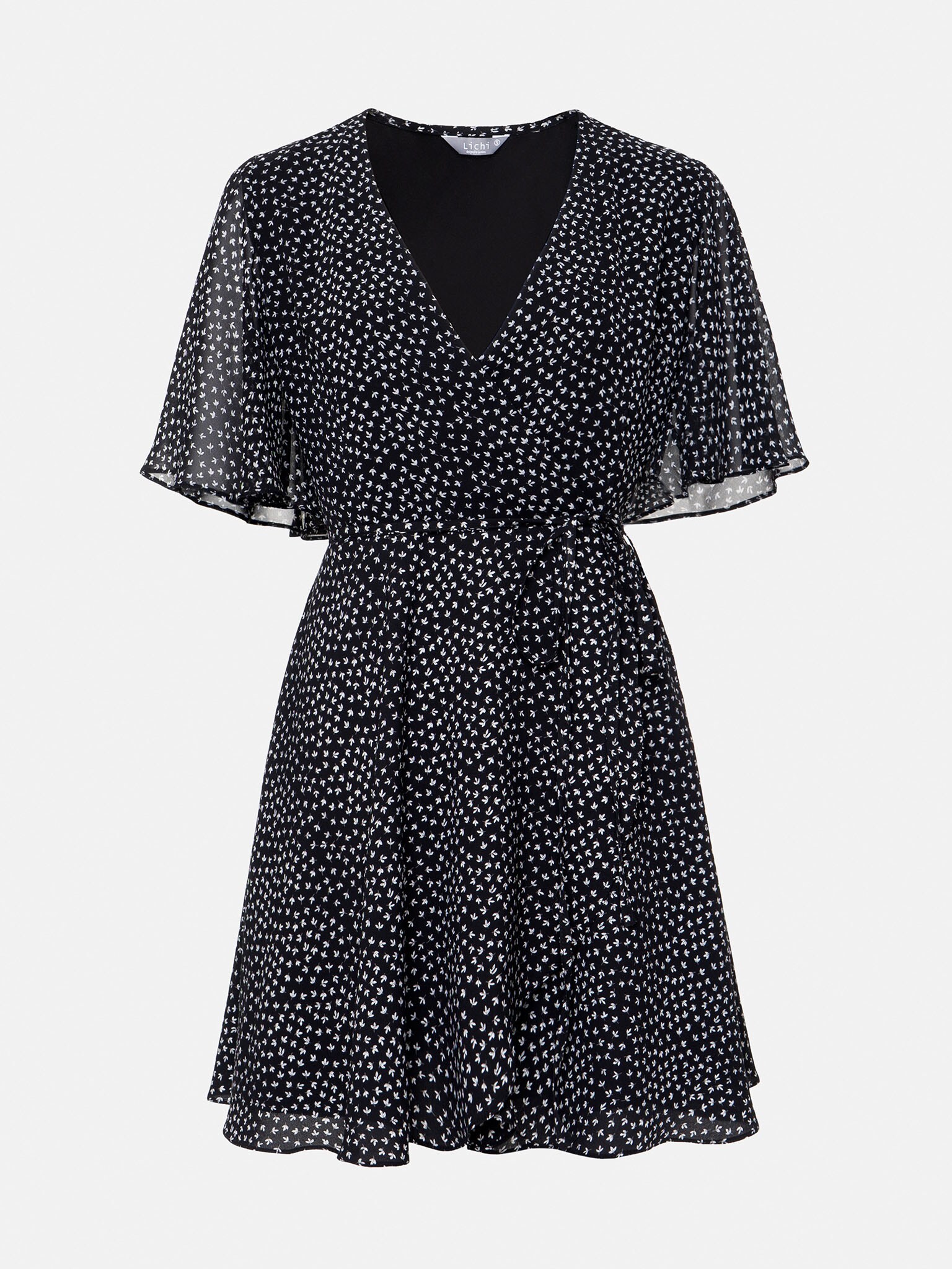 Flutter-sleeve mini dress :: LICHI - Online fashion store