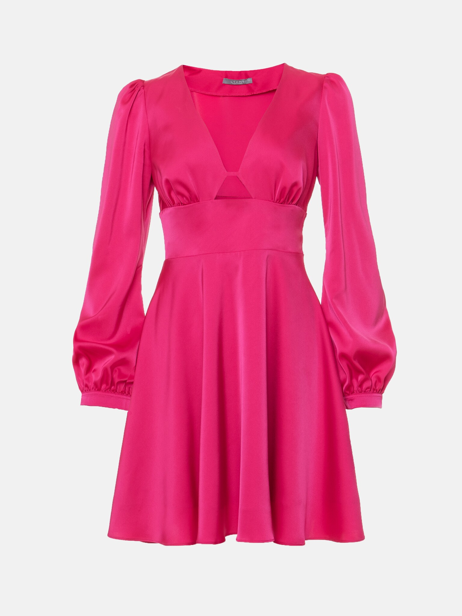 Plunging satin mini dress :: LICHI - Online fashion store