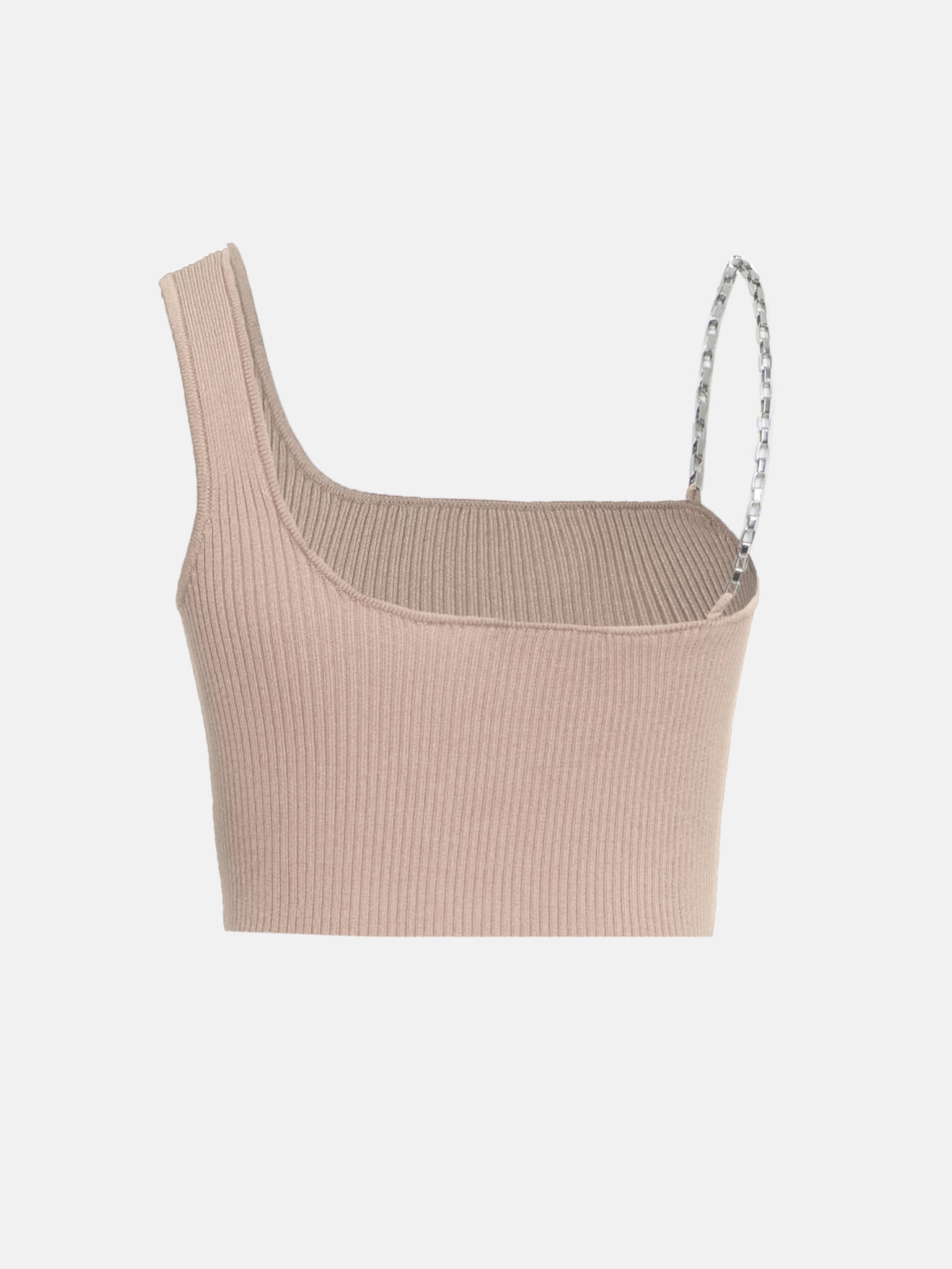 Chain-strap ribbed-jersey top