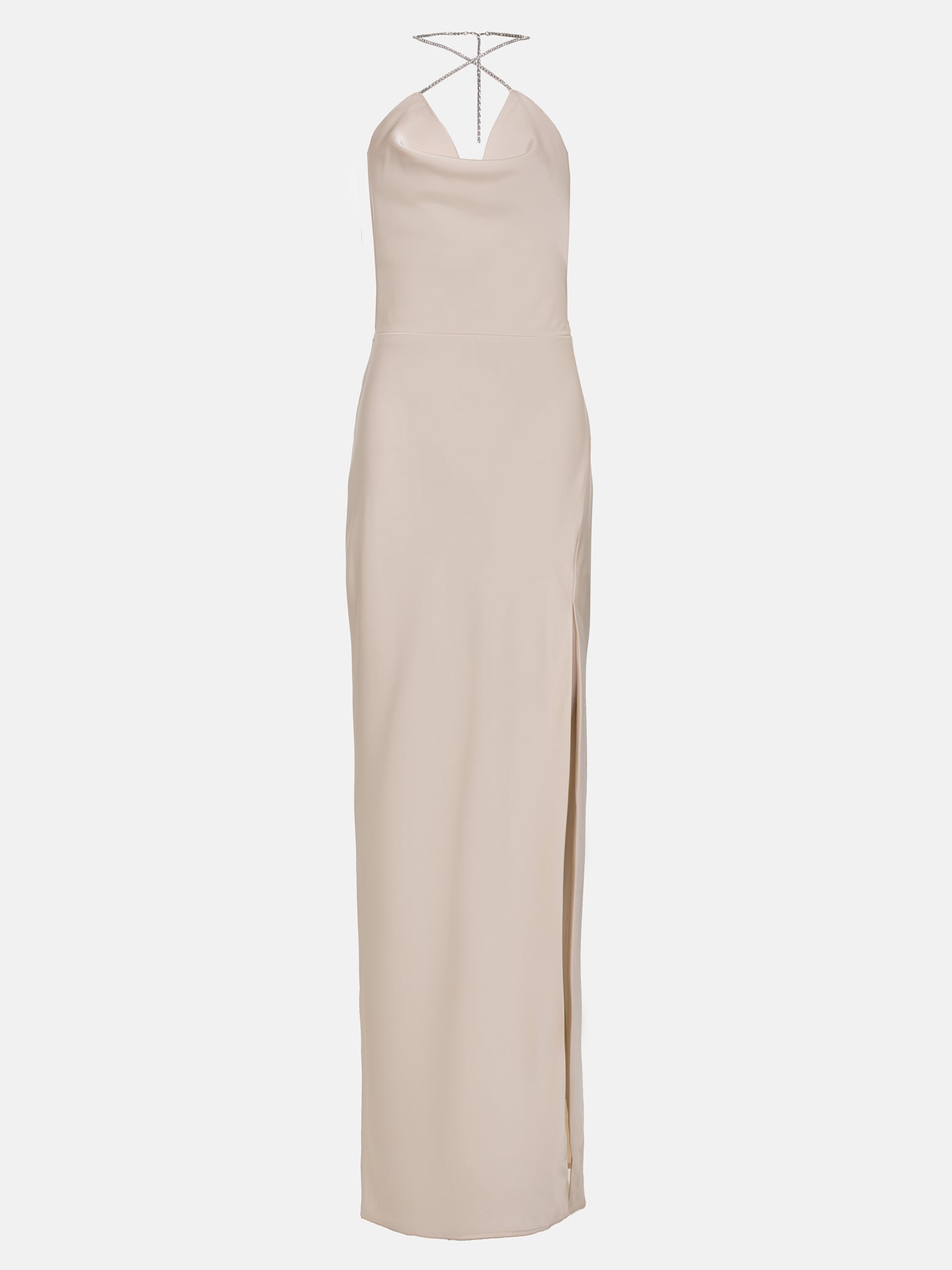 Rhinestone-strap draped maxi dress :: LICHI - Online fashion store