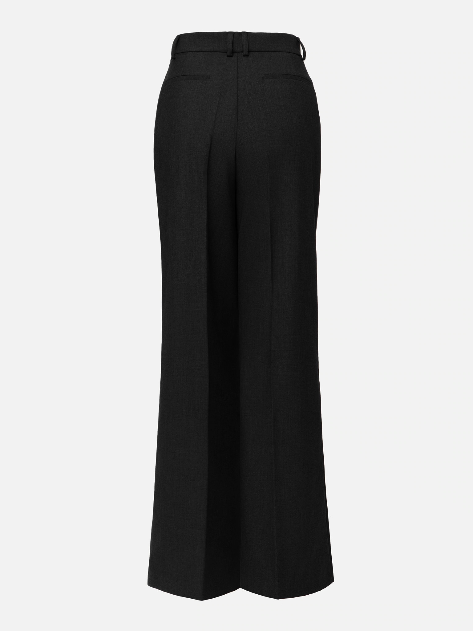 Pleated wide-leg pants with metal closure