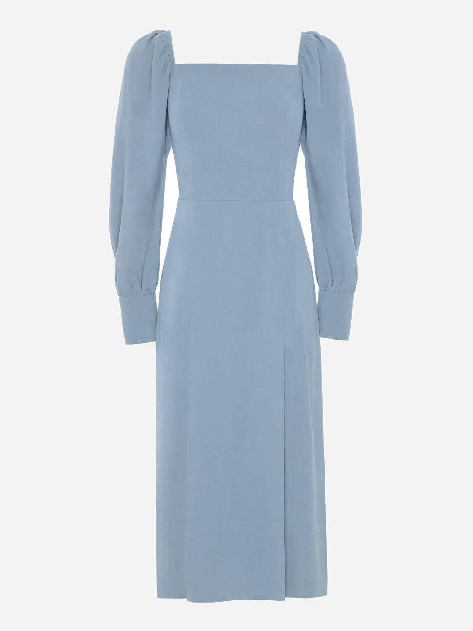 Square-neck slit-detailed midi dress :: LICHI - Online fashion store