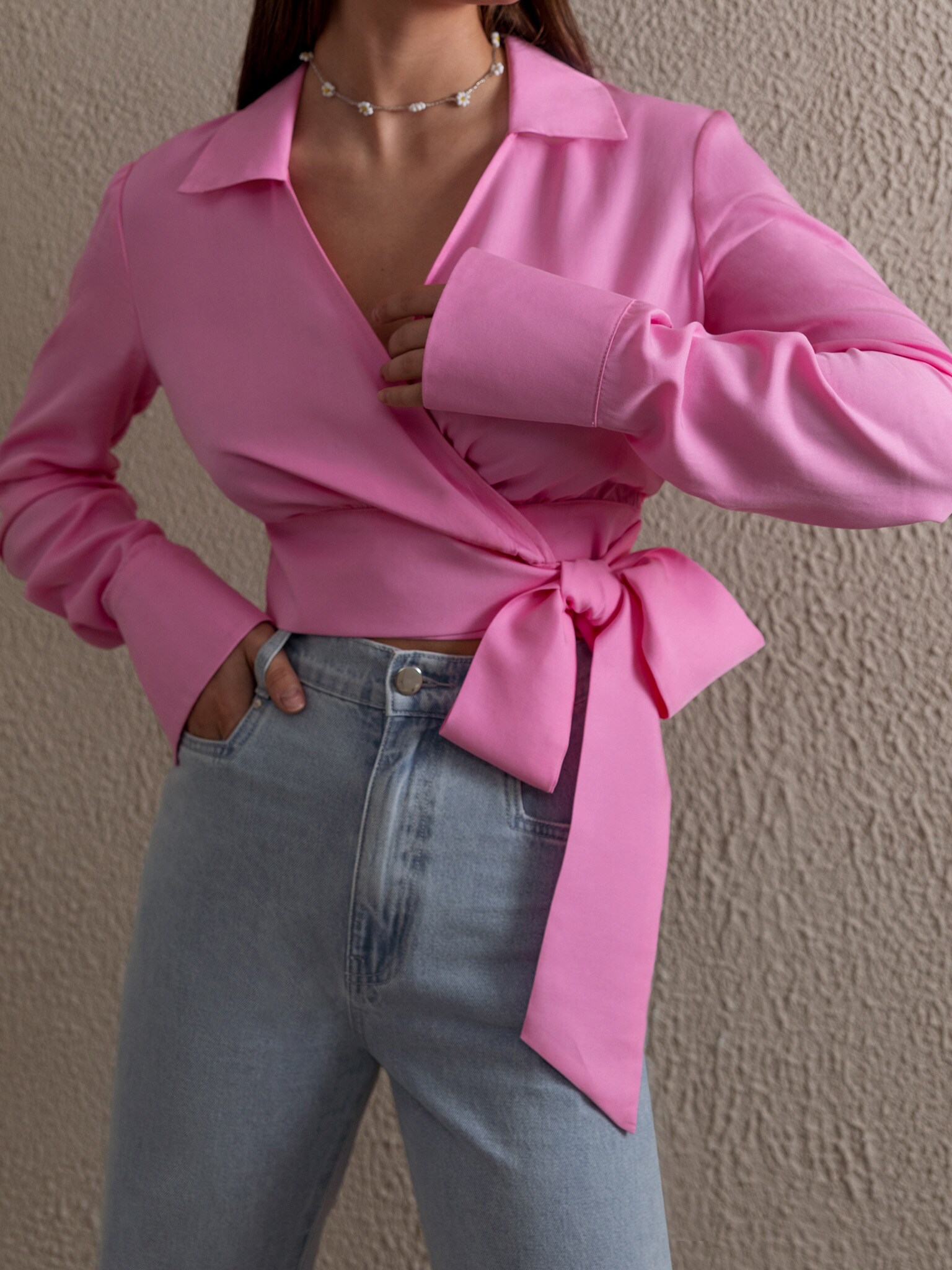 Combined wrap blouse :: LICHI - Online fashion store