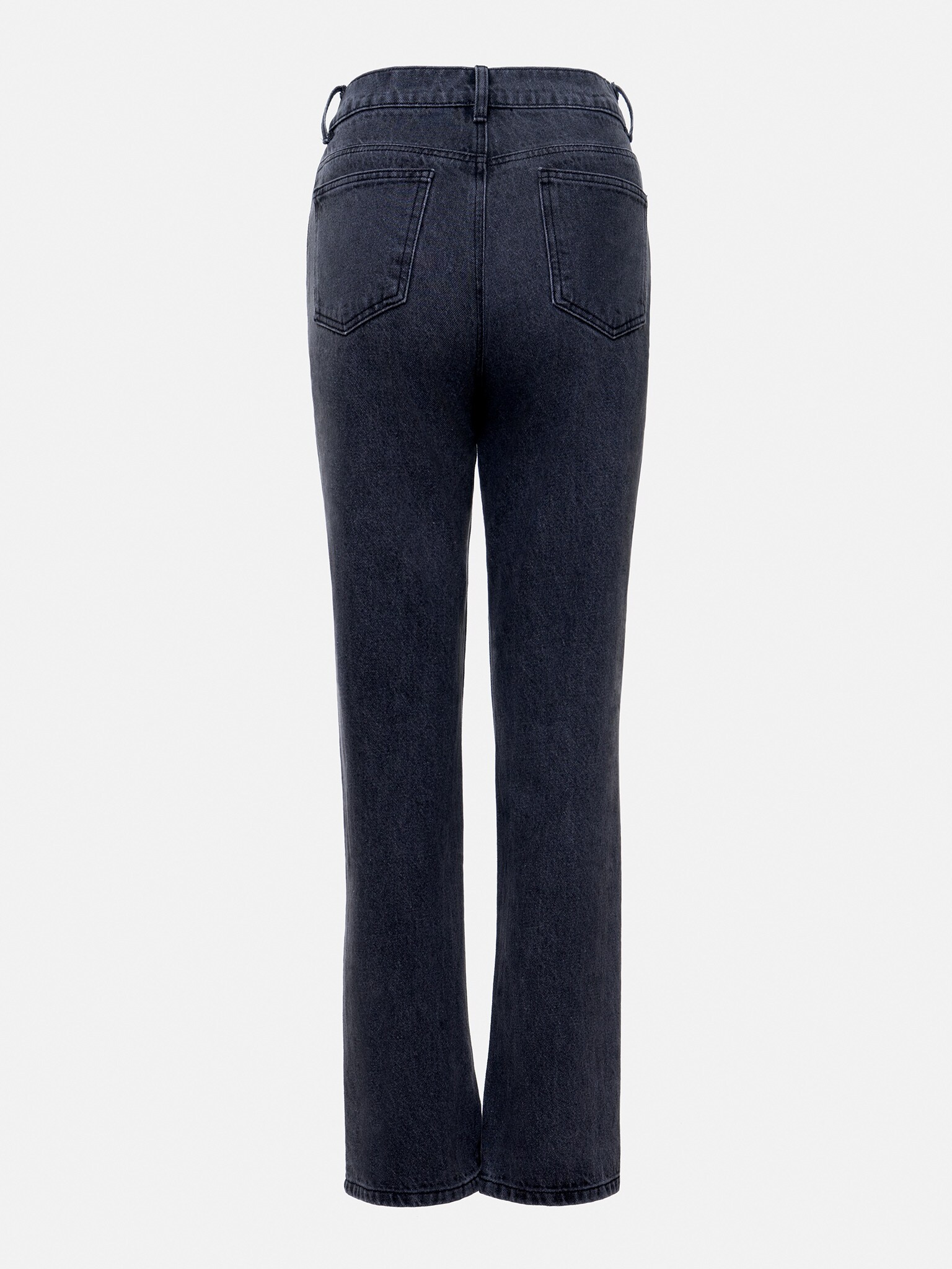 Mid-rise straight-leg jeans