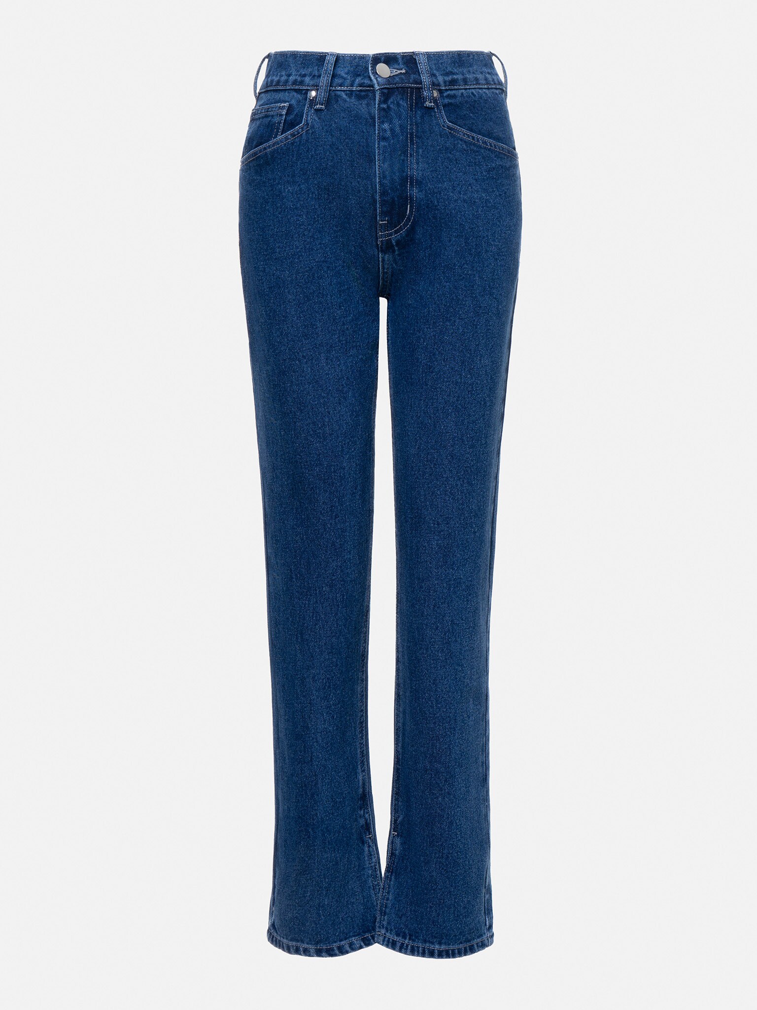 Mid-rise straight-leg jeans