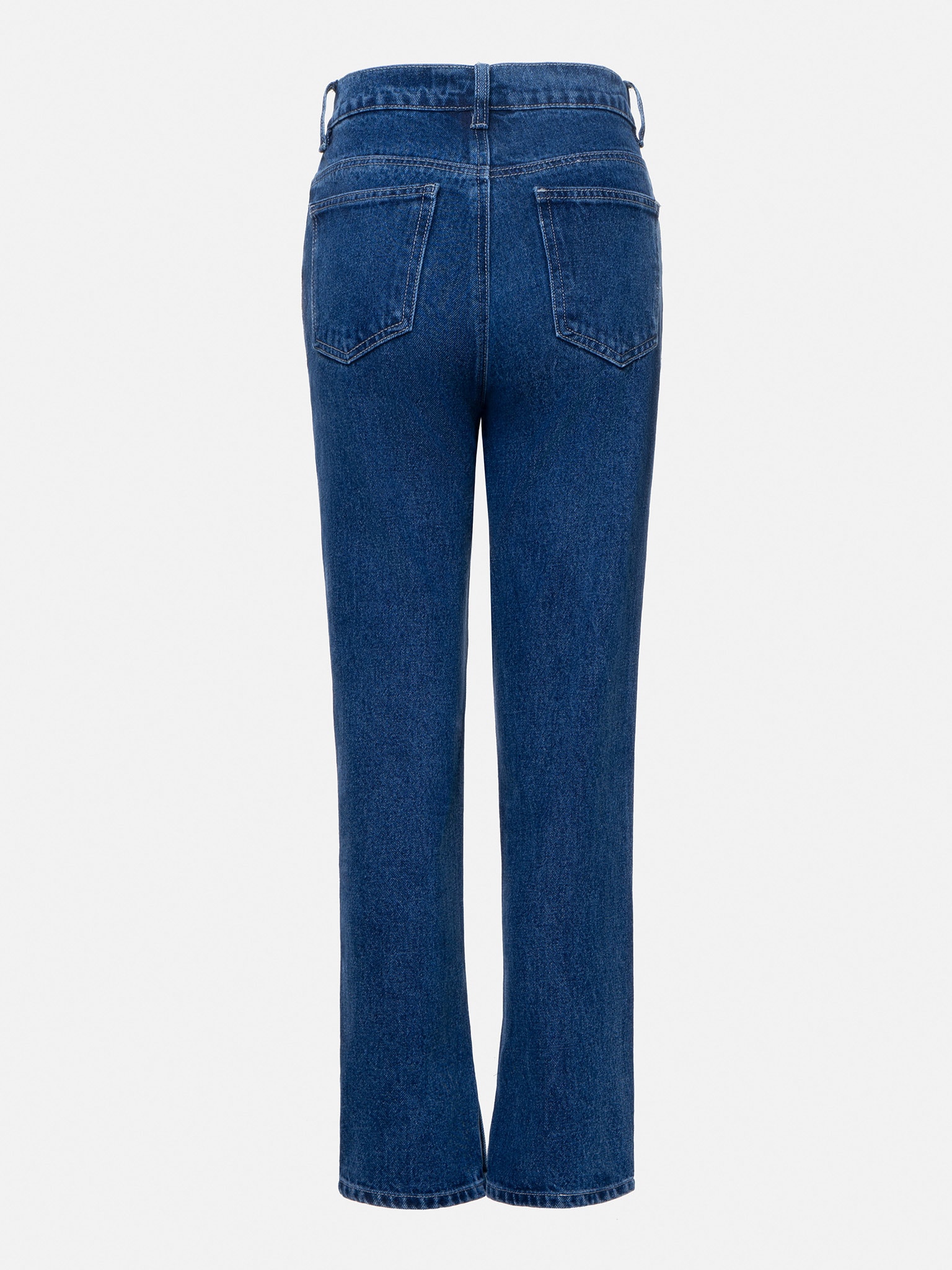 Mid-rise straight-leg jeans