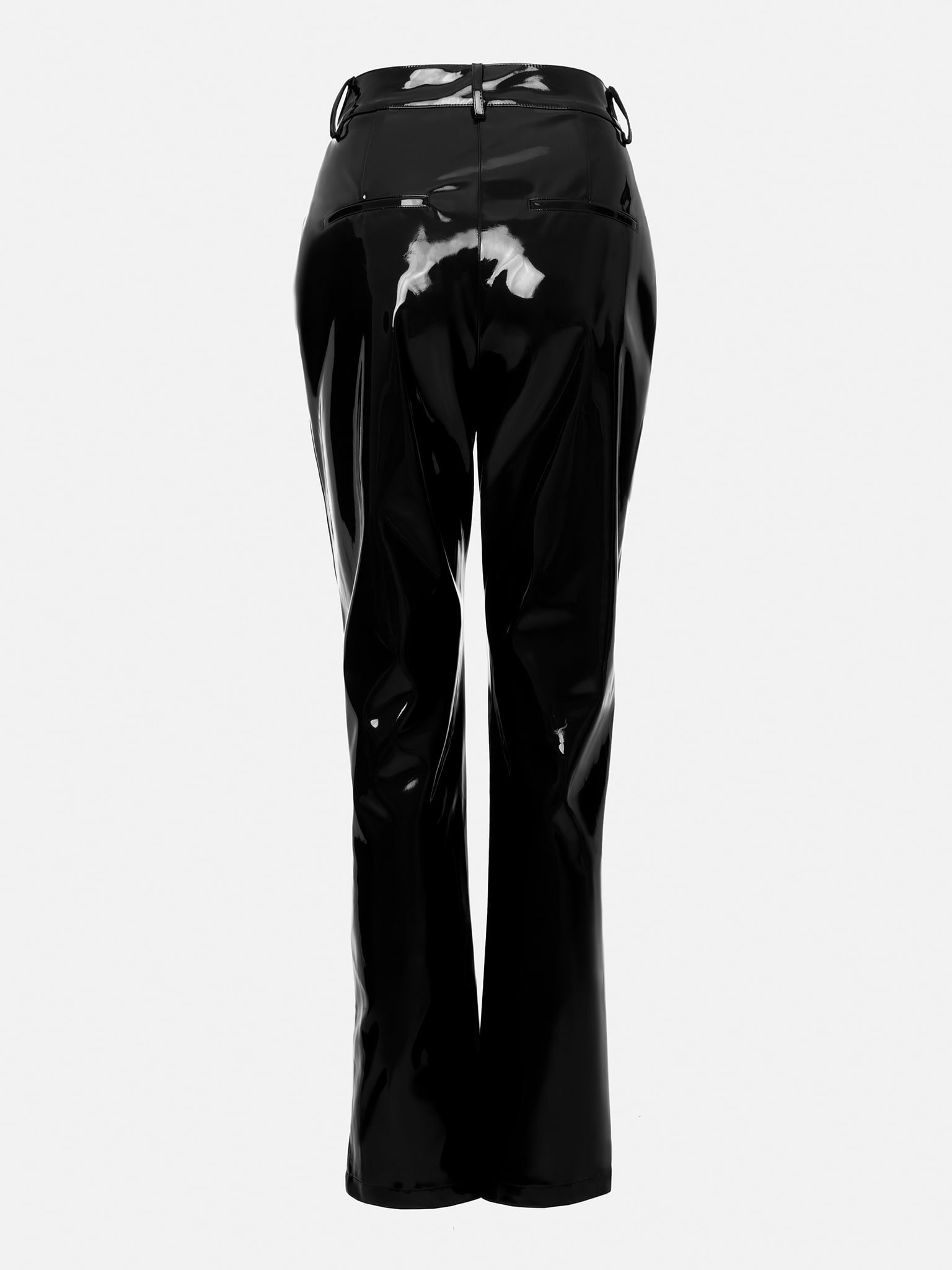 Straight-leg patent vegan-leather pants :: LICHI - Online fashion