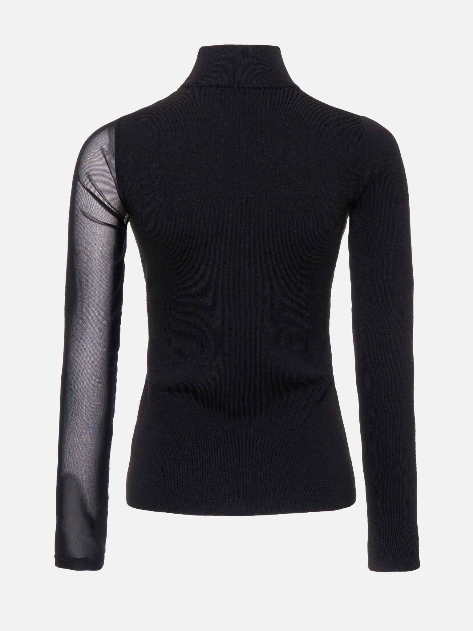Asymmetric sheerpaneled highneck top LICHI Online fashion store