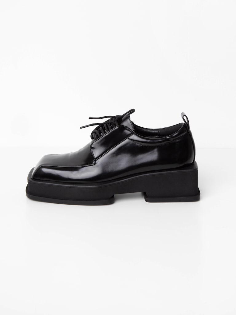 Black Patent Leather Thick Sole Mens Oxfords Loafers Dress Shoes