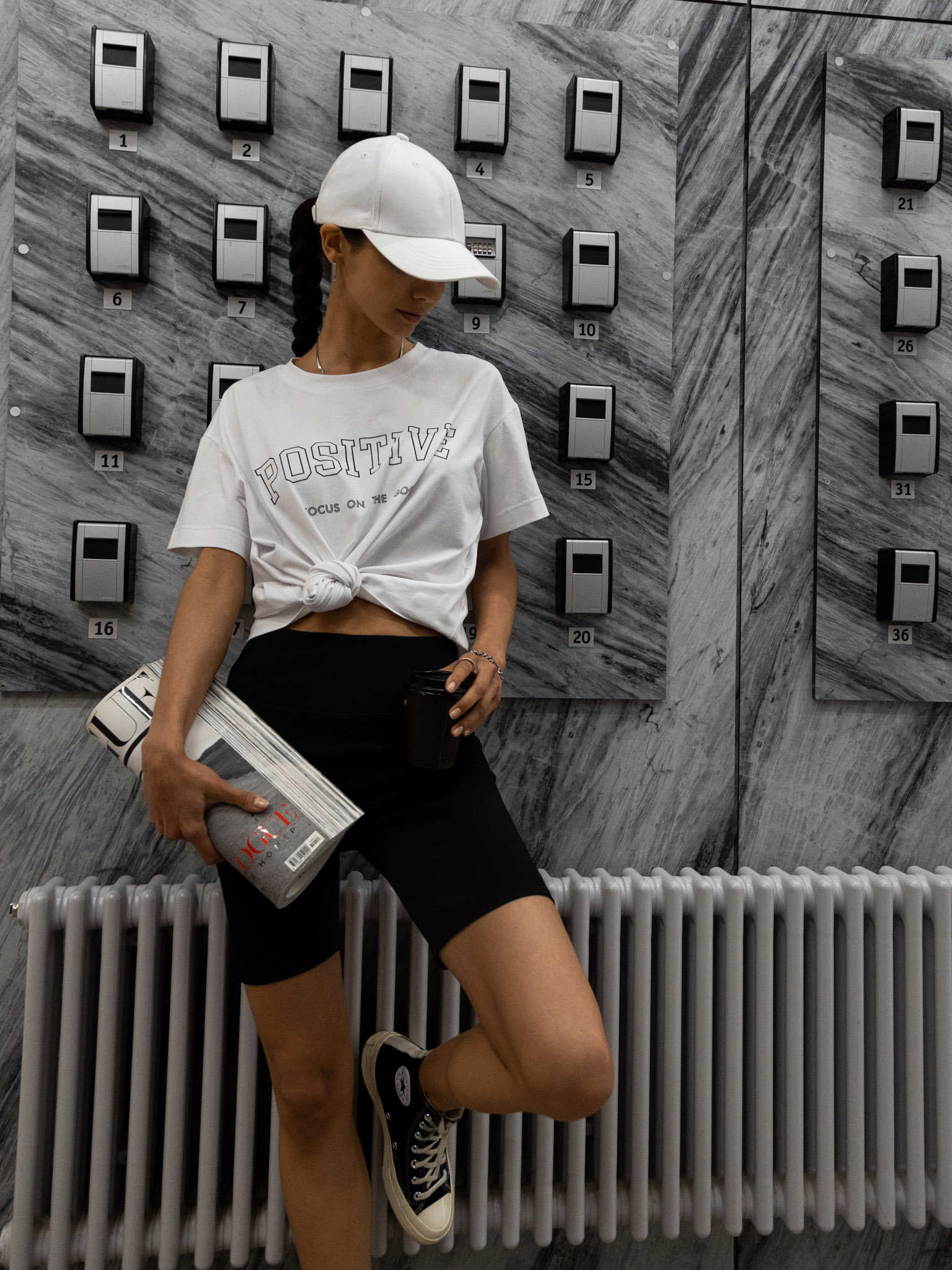 Cotton shirt with a text print :: LICHI - Online fashion store