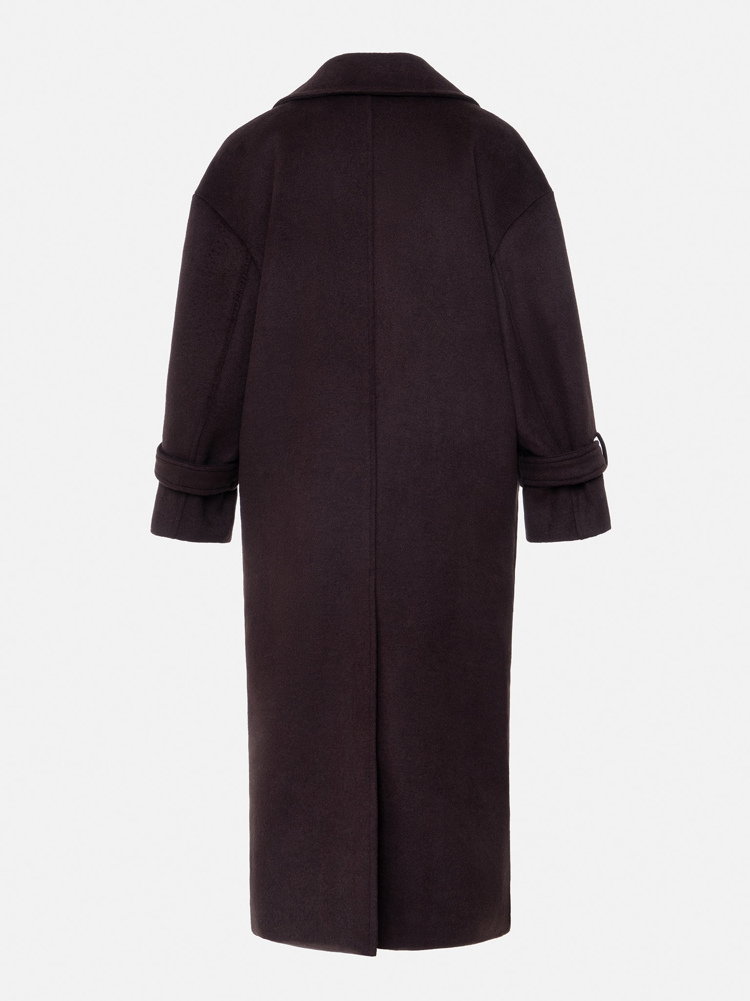 Oversized double-breasted wool coat with tonal sash :: LICHI Oversized double-breasted wool coat with tonal sash :: LICHI