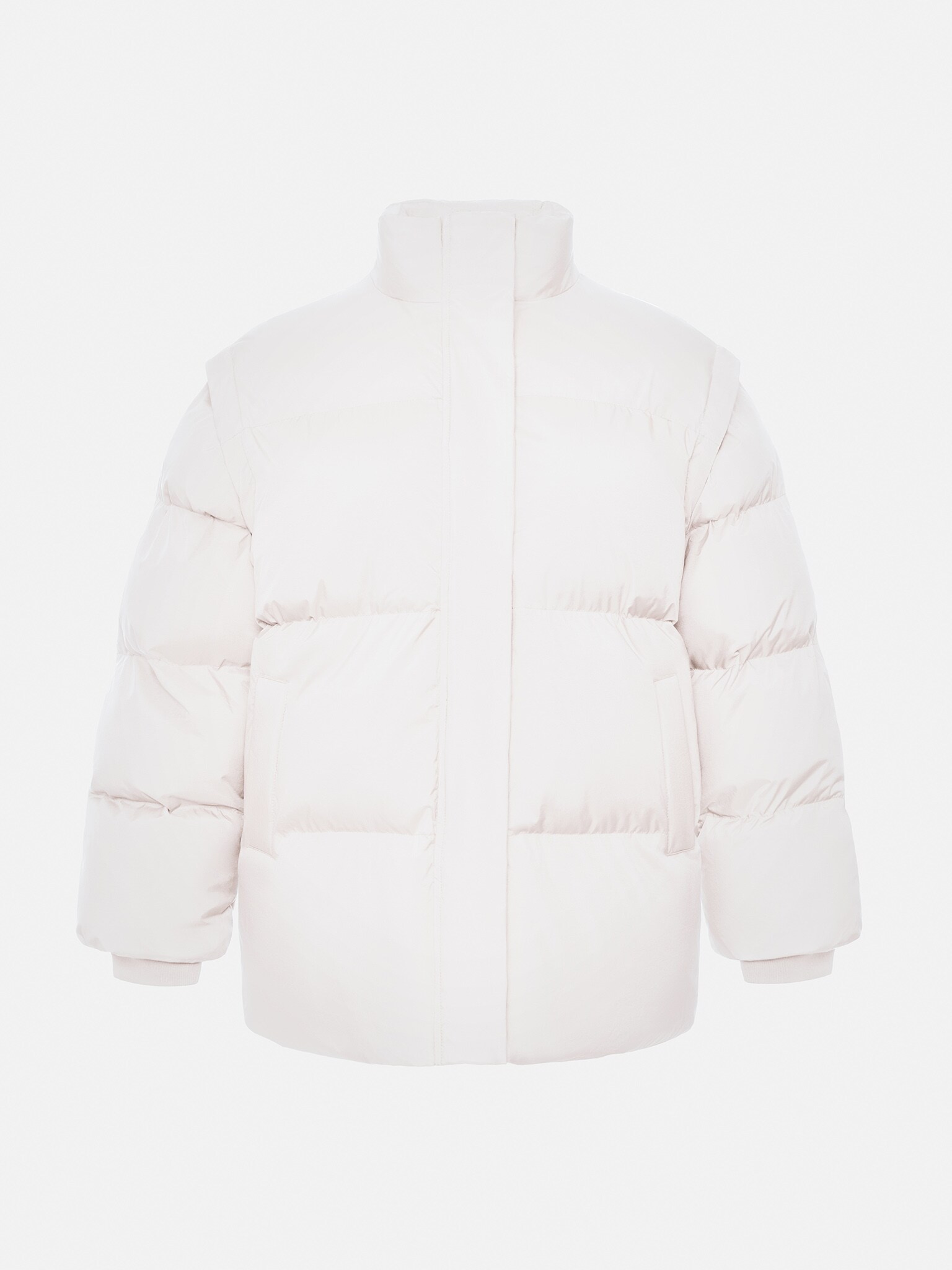 Quilted puffer jacket with detachable sleeves