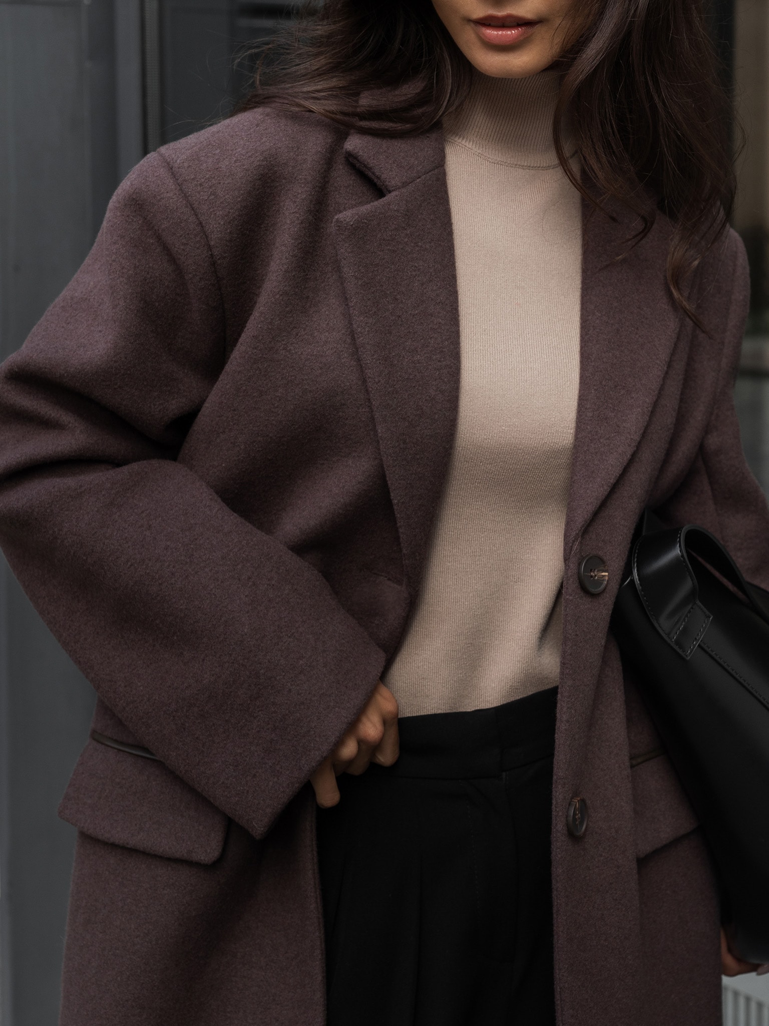 Buttoned wool clearance coat