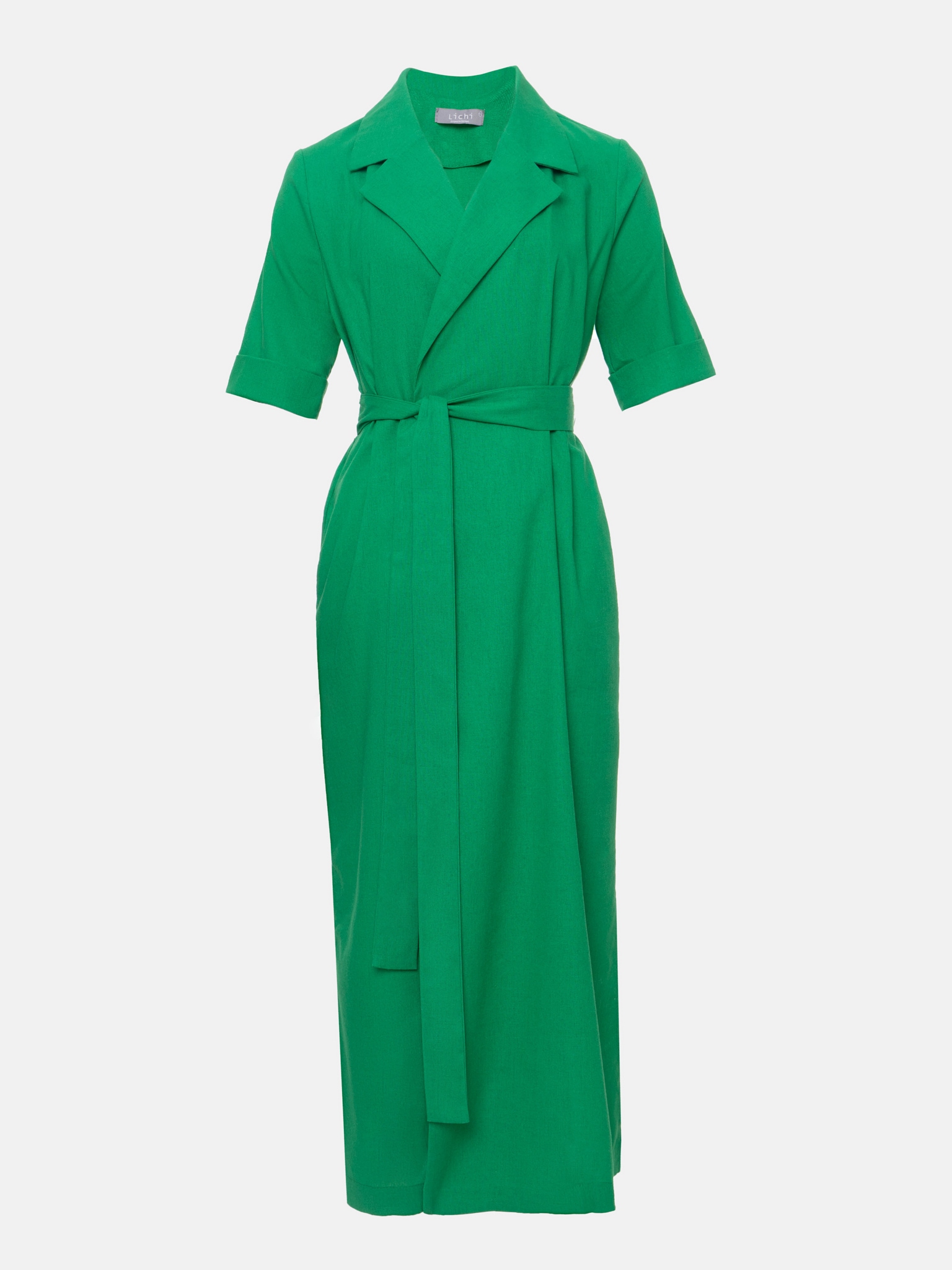 Linen wrap midi dress :: LICHI - Online fashion store