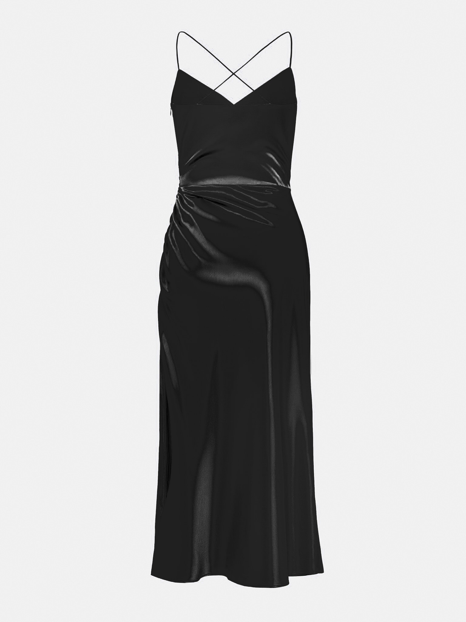 Draped wrap-effect midi dress :: LICHI - Online fashion store