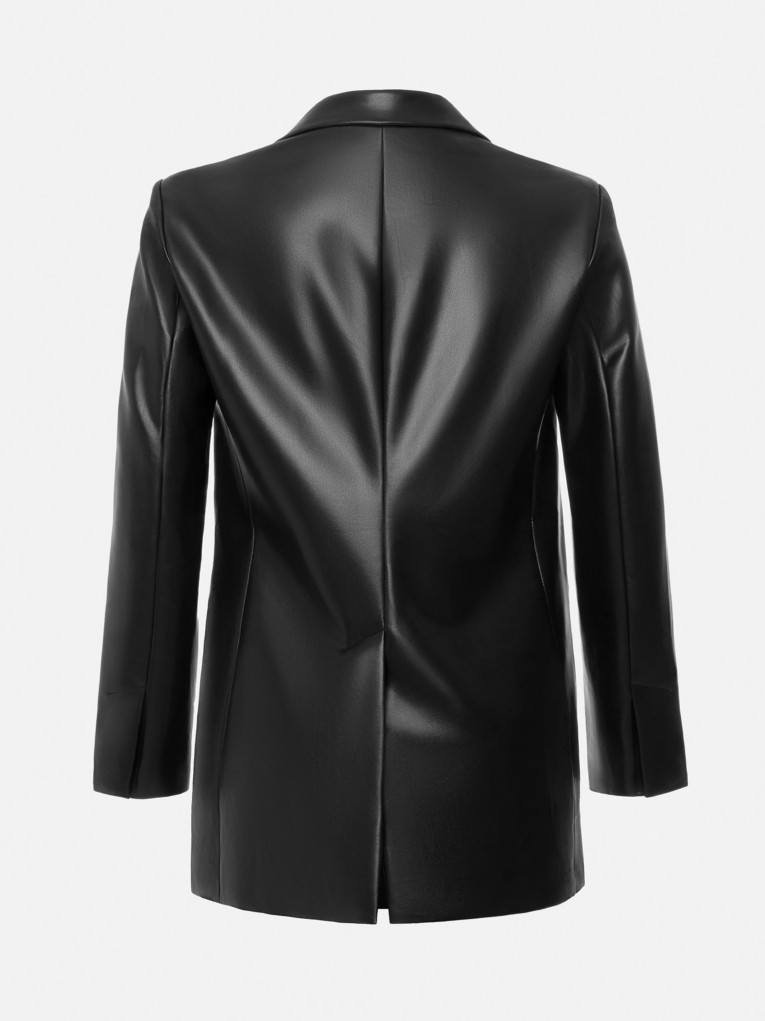 Single-breasted vegan-leather blazer :: LICHI - Online fashion store