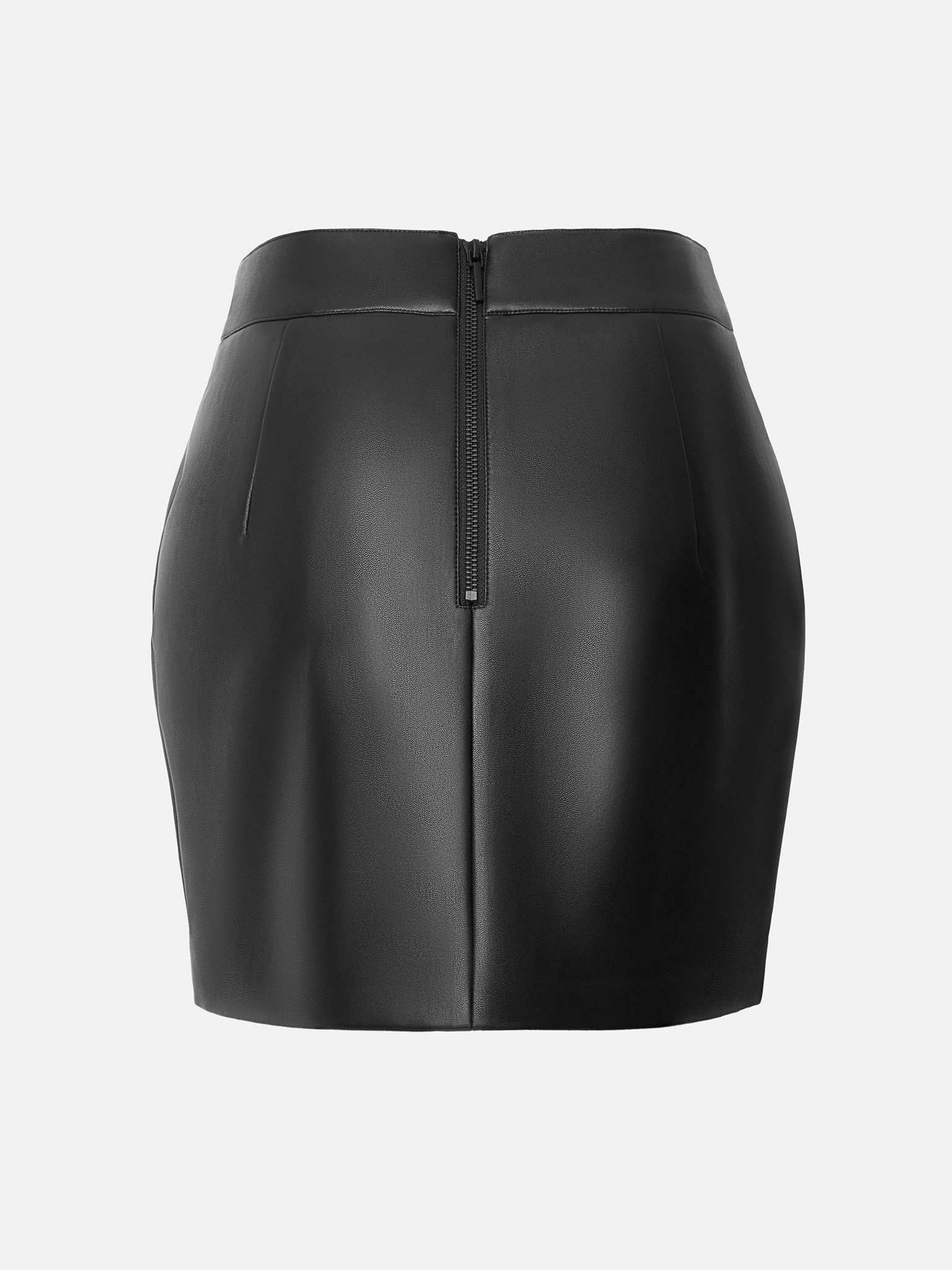 V-front vegan-leather mini skirt :: LICHI - Online fashion store
