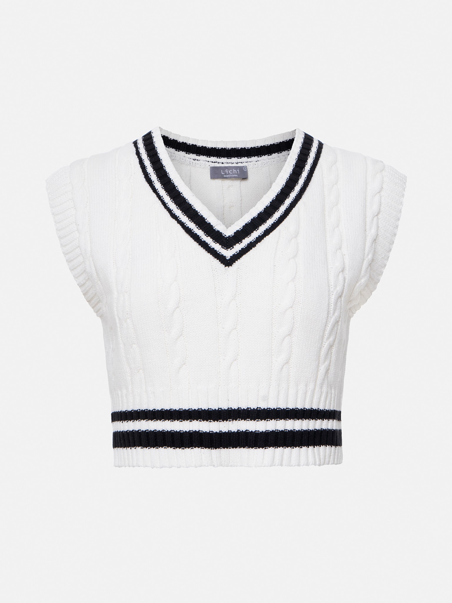Cable-knit vest :: LICHI - Online fashion store