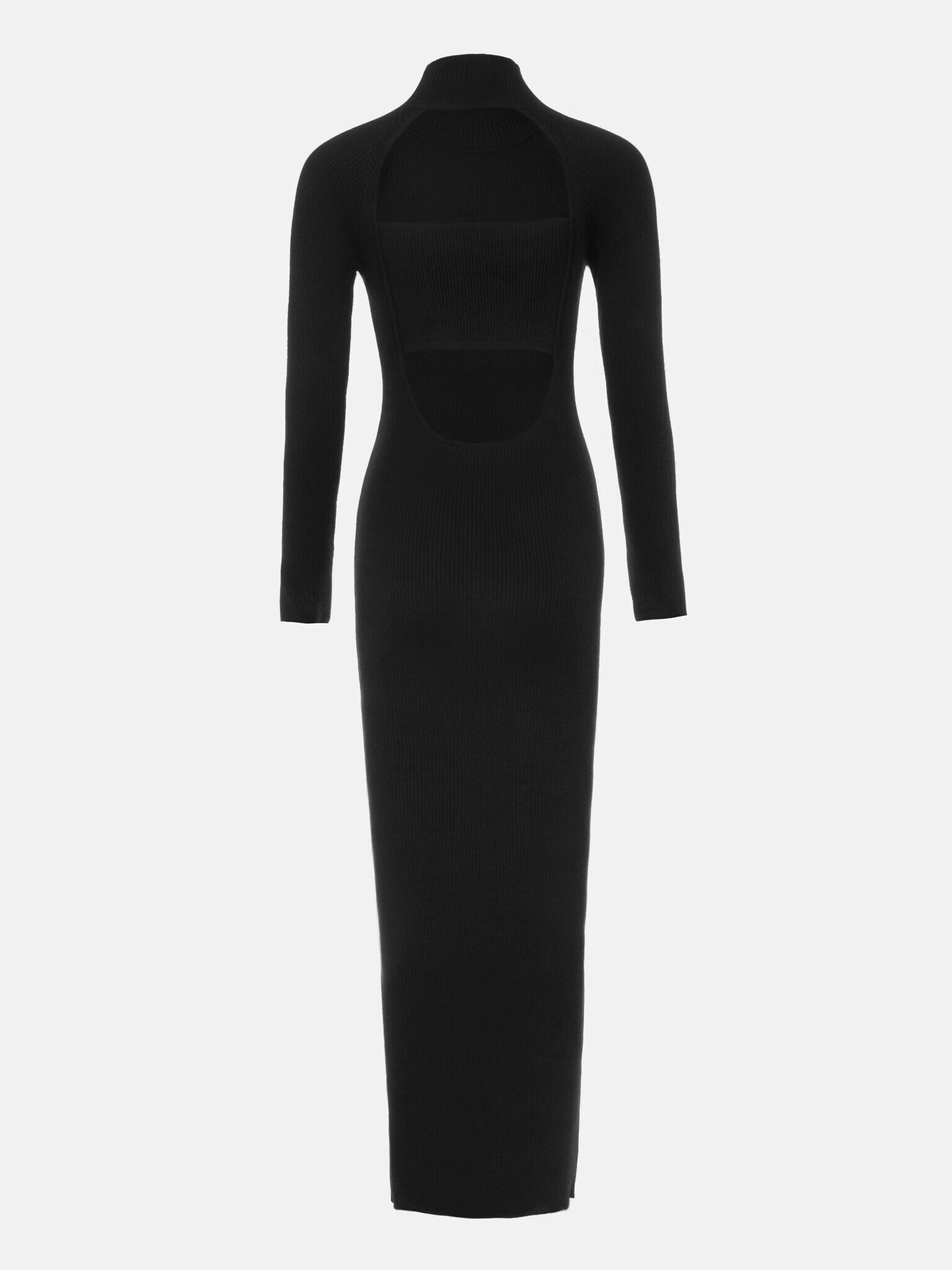Cutout-back ribbed-knit maxi dress :: LICHI - Online fashion store