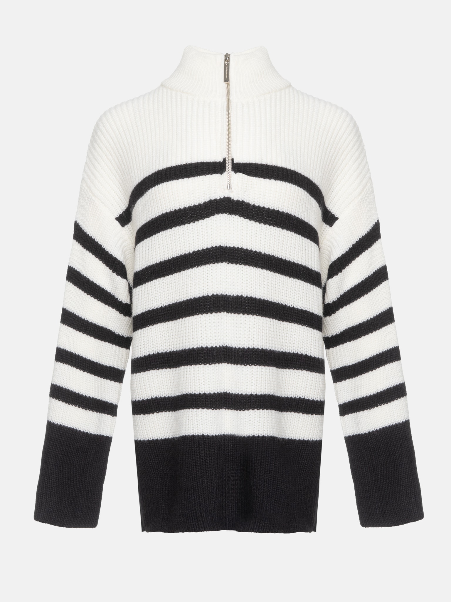 Oversized zipped-placket sweater :: LICHI - Online fashion store