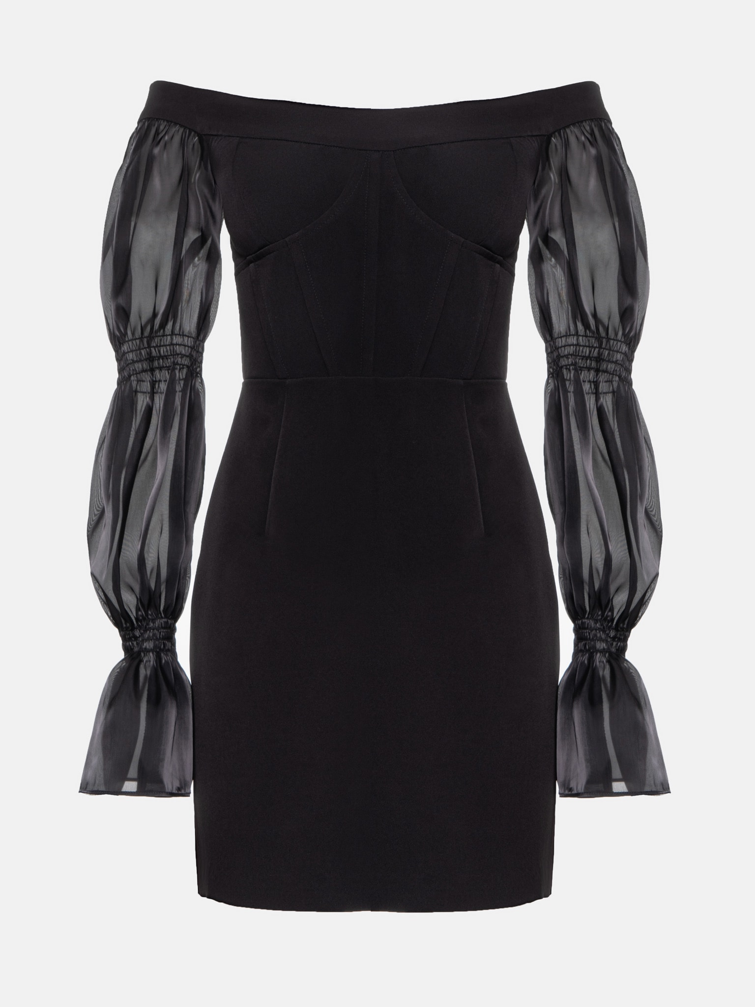 Off-shoulder corset-bodice mini dress :: LICHI - Online fashion store