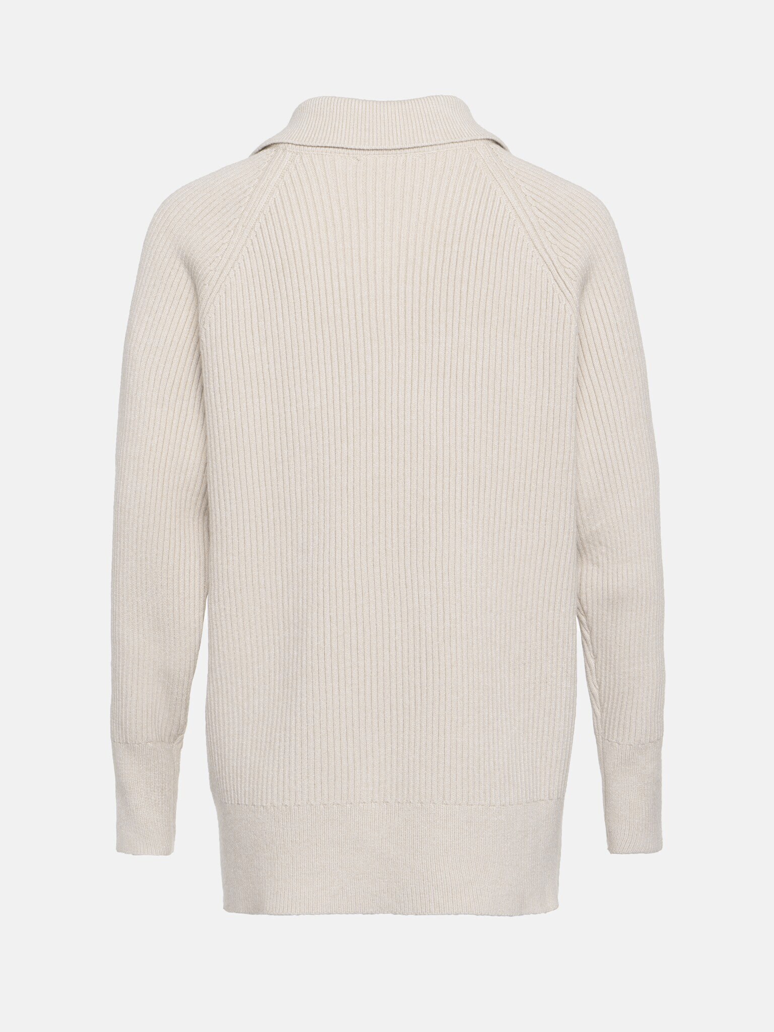 Oversized zipped polo-collar sweater