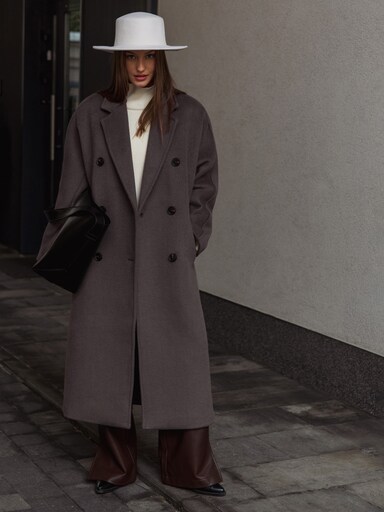 Double-breasted midi wool coat :: LICHI - Online fashion store