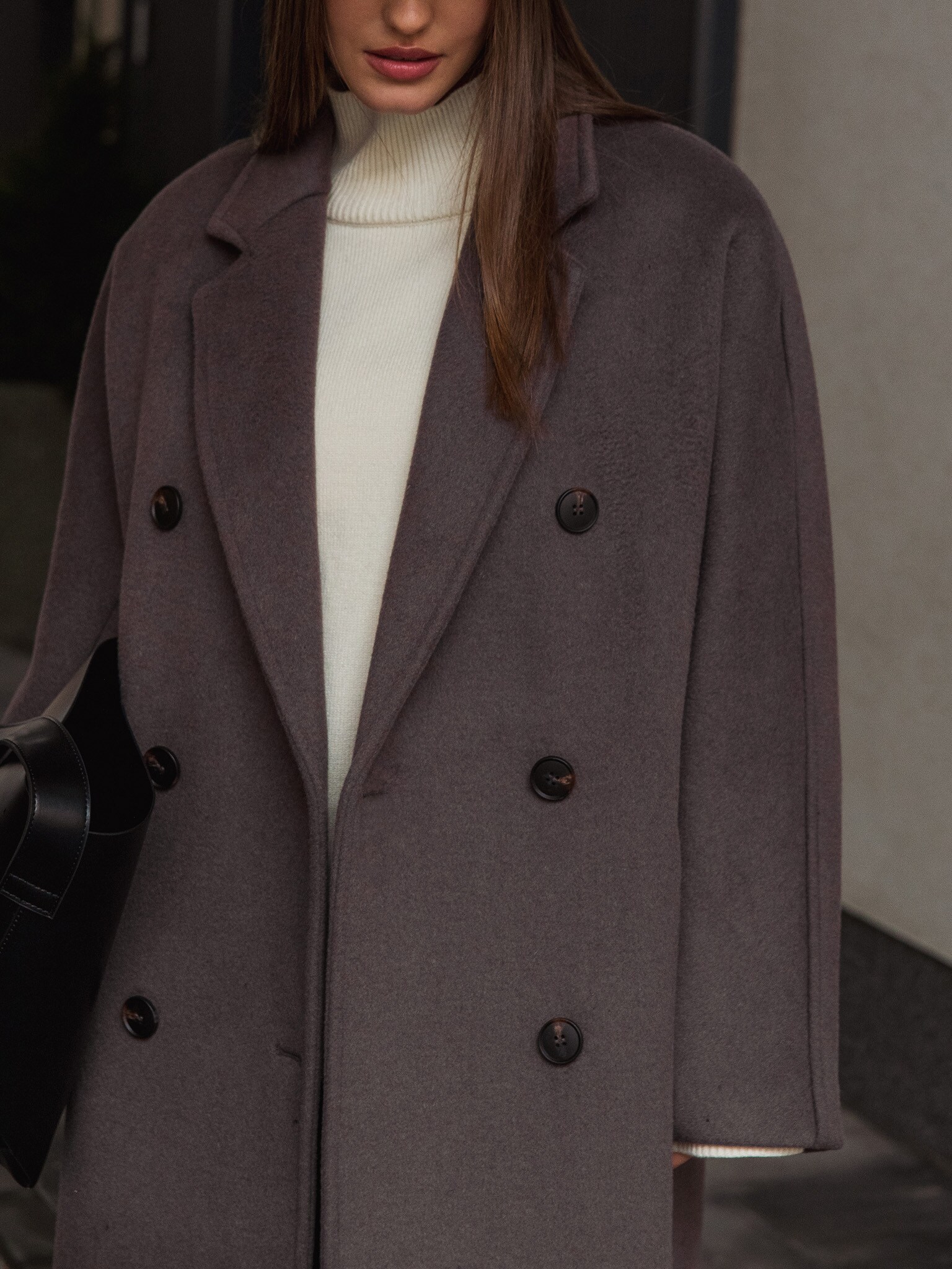 Double-breasted midi wool coat :: LICHI - Online fashion store