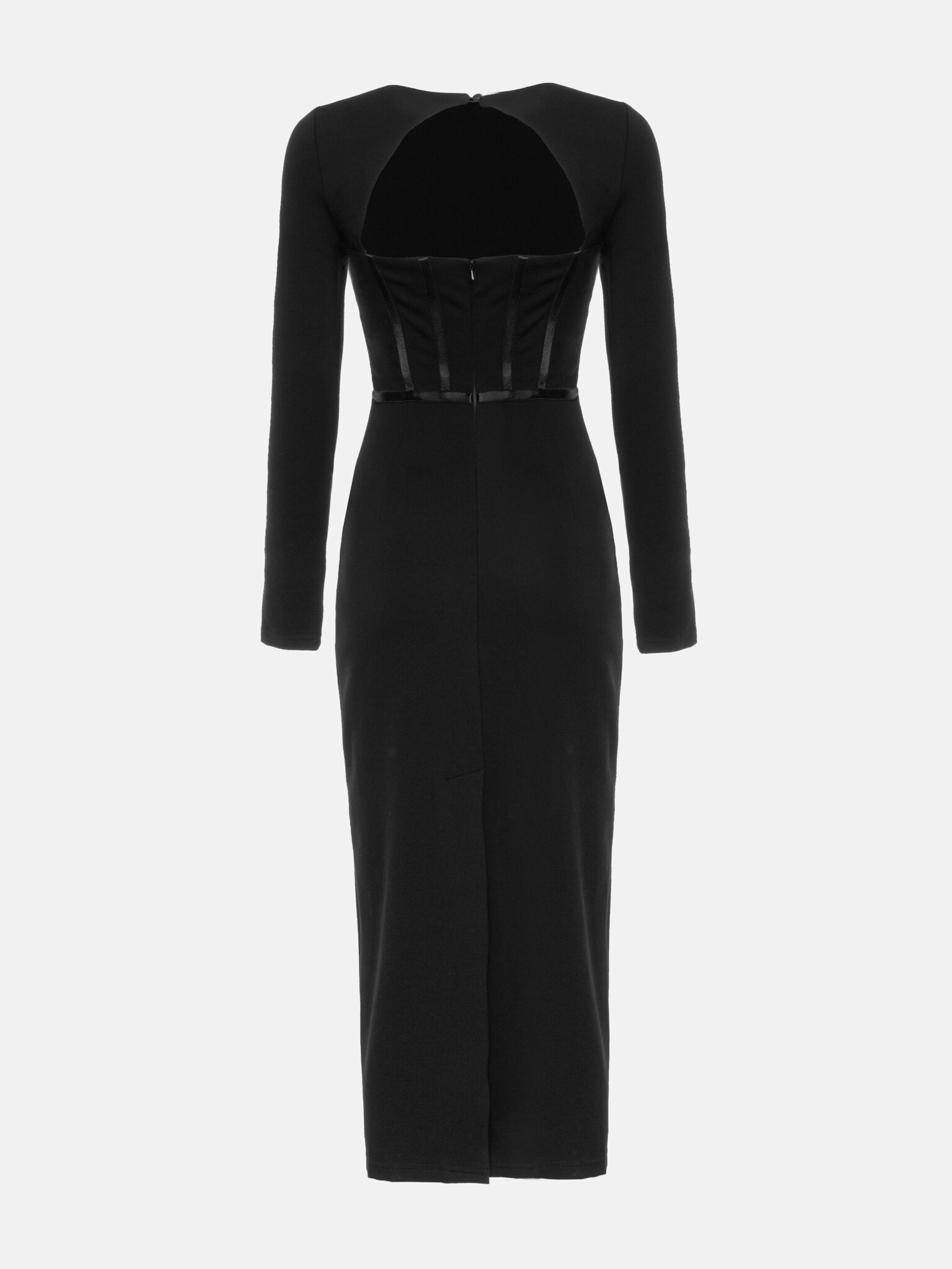 Трикотажное платье миди с корсетной вставкой на талии :: LICHI - Online ...