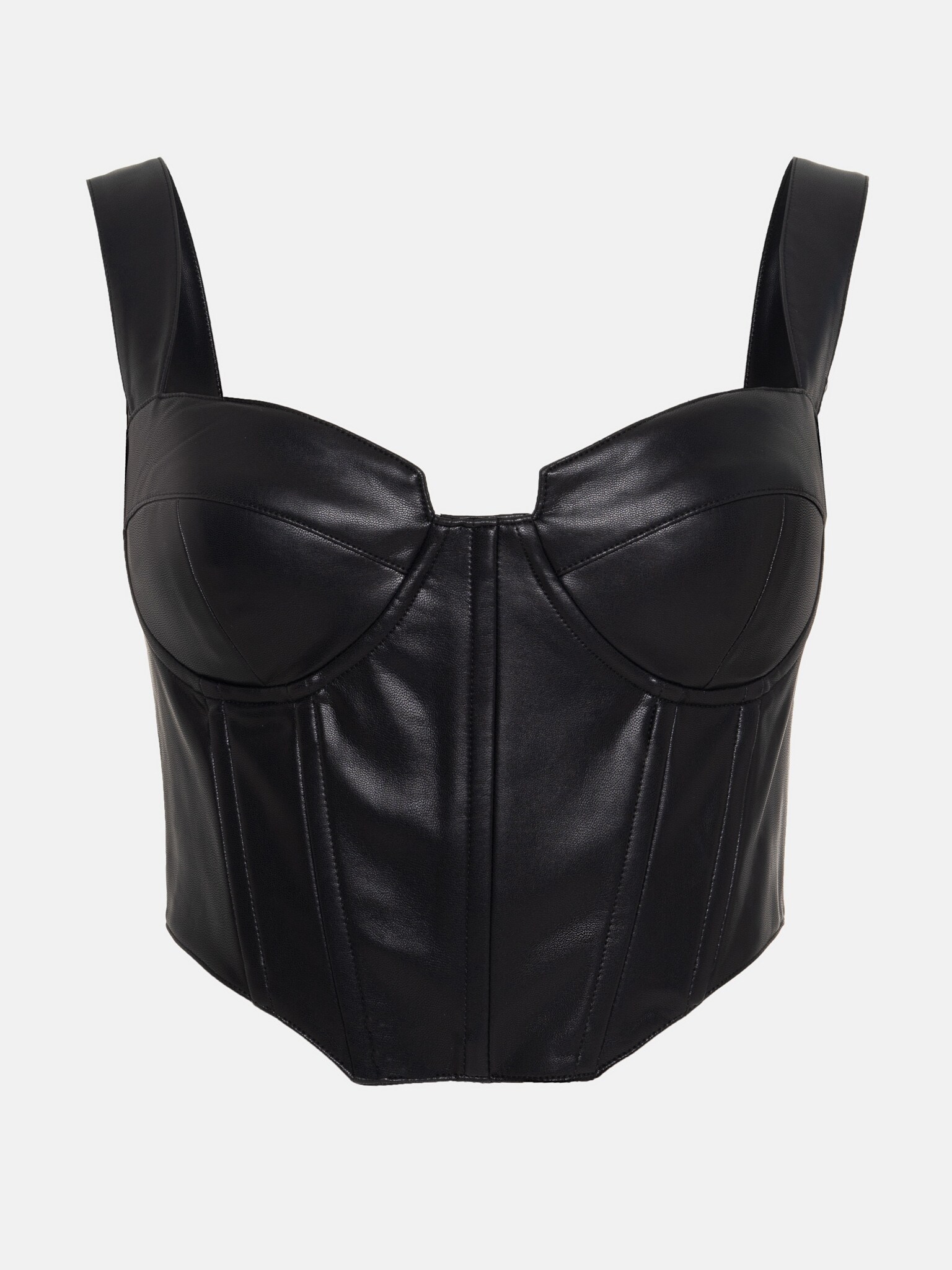 Vegan-leather corset top