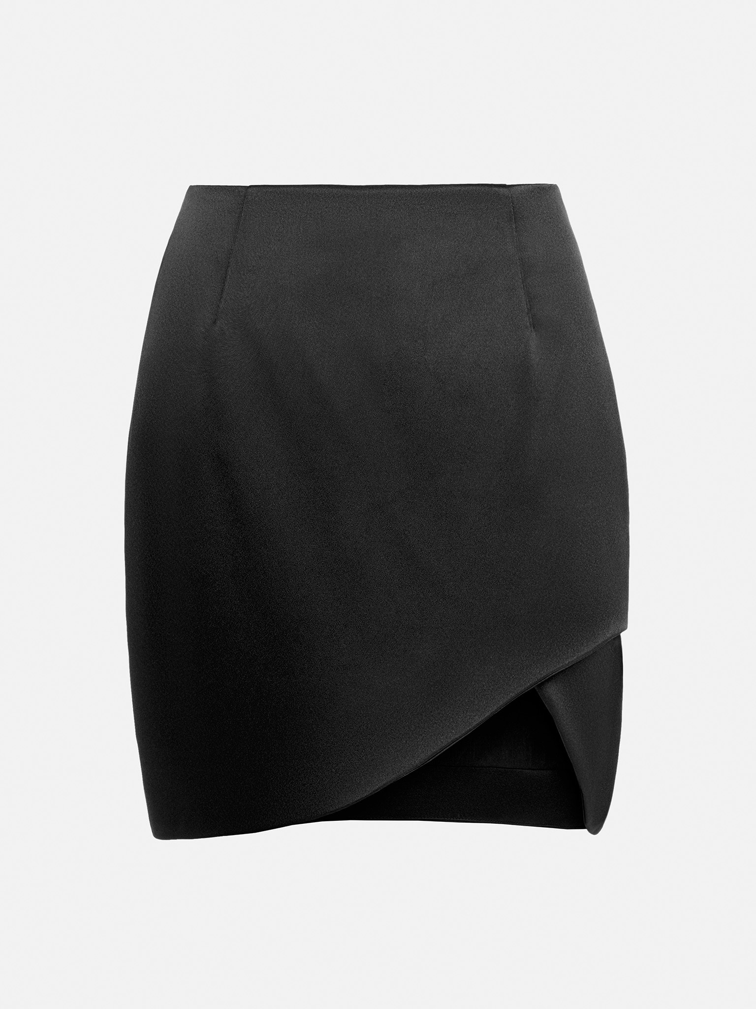 Asymmetric satin mini skirt :: LICHI - Online fashion store
