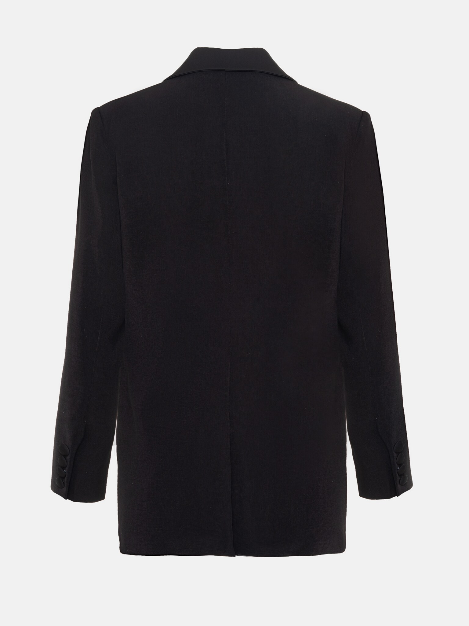 Long satin-lapel single-breasted blazer :: LICHI - Online fashion store