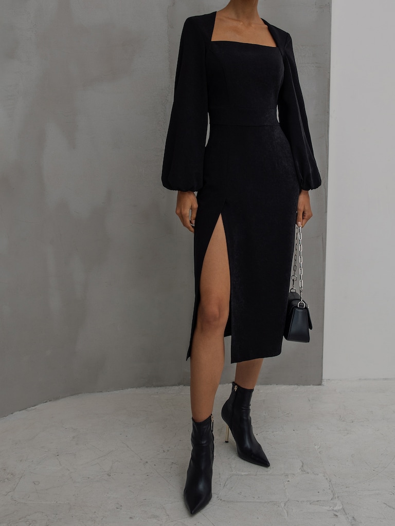 LICHI - Online fashion store :: Flared angular-cut midi dress