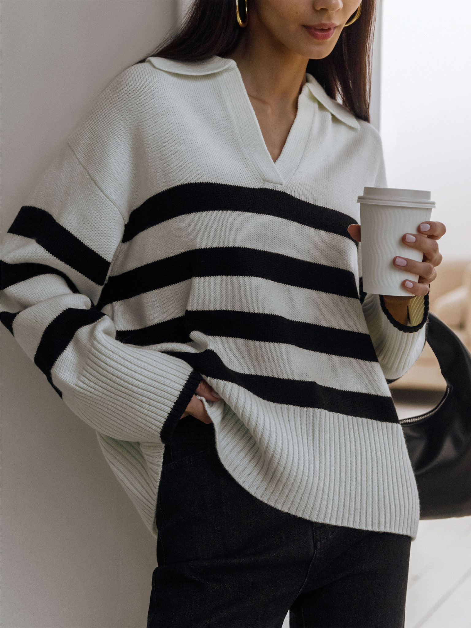 Oversized striped sweater :: LICHI - Online fashion store