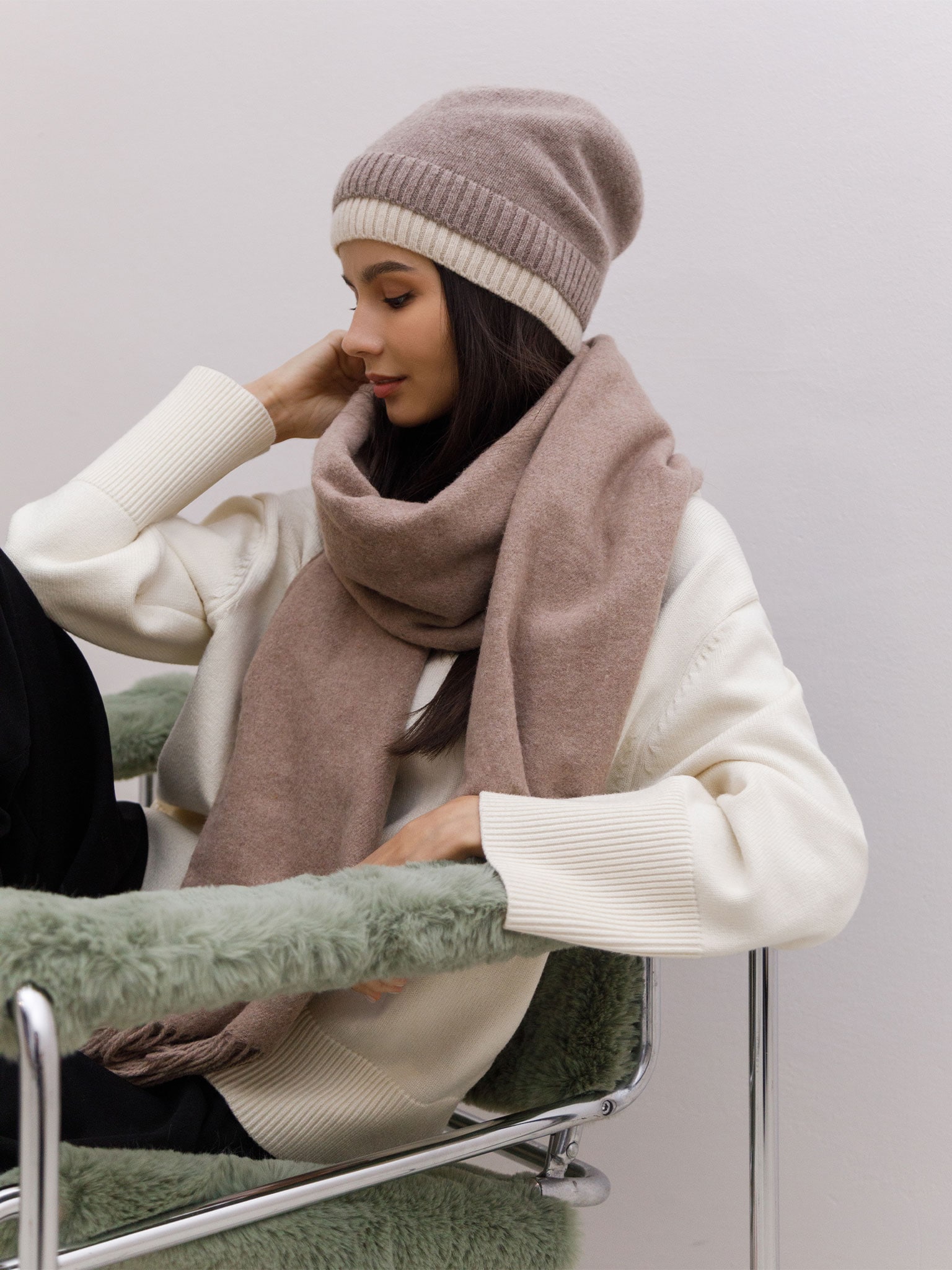 Ribbed Cashmere Knit Beanie Other Stories Cashmere Hat OTHER