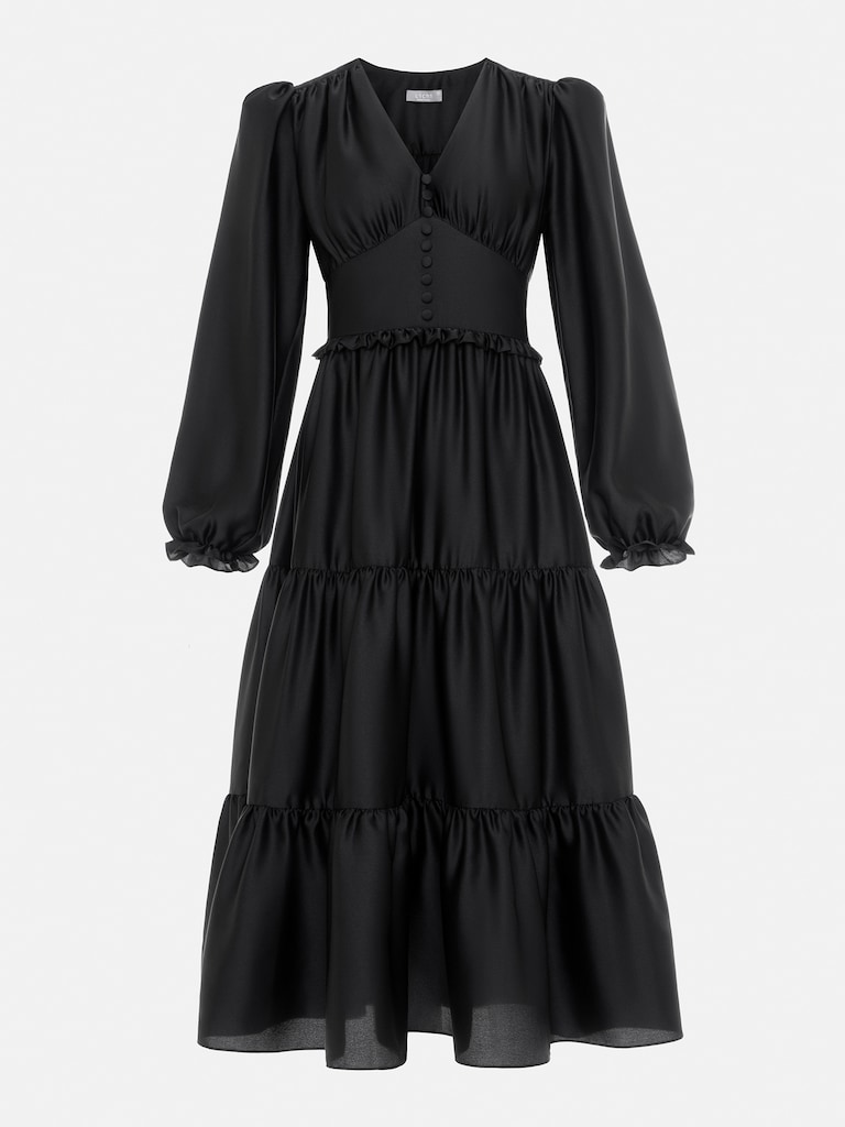 Tiered slim-waist midi dress :: LICHI - Online fashion store