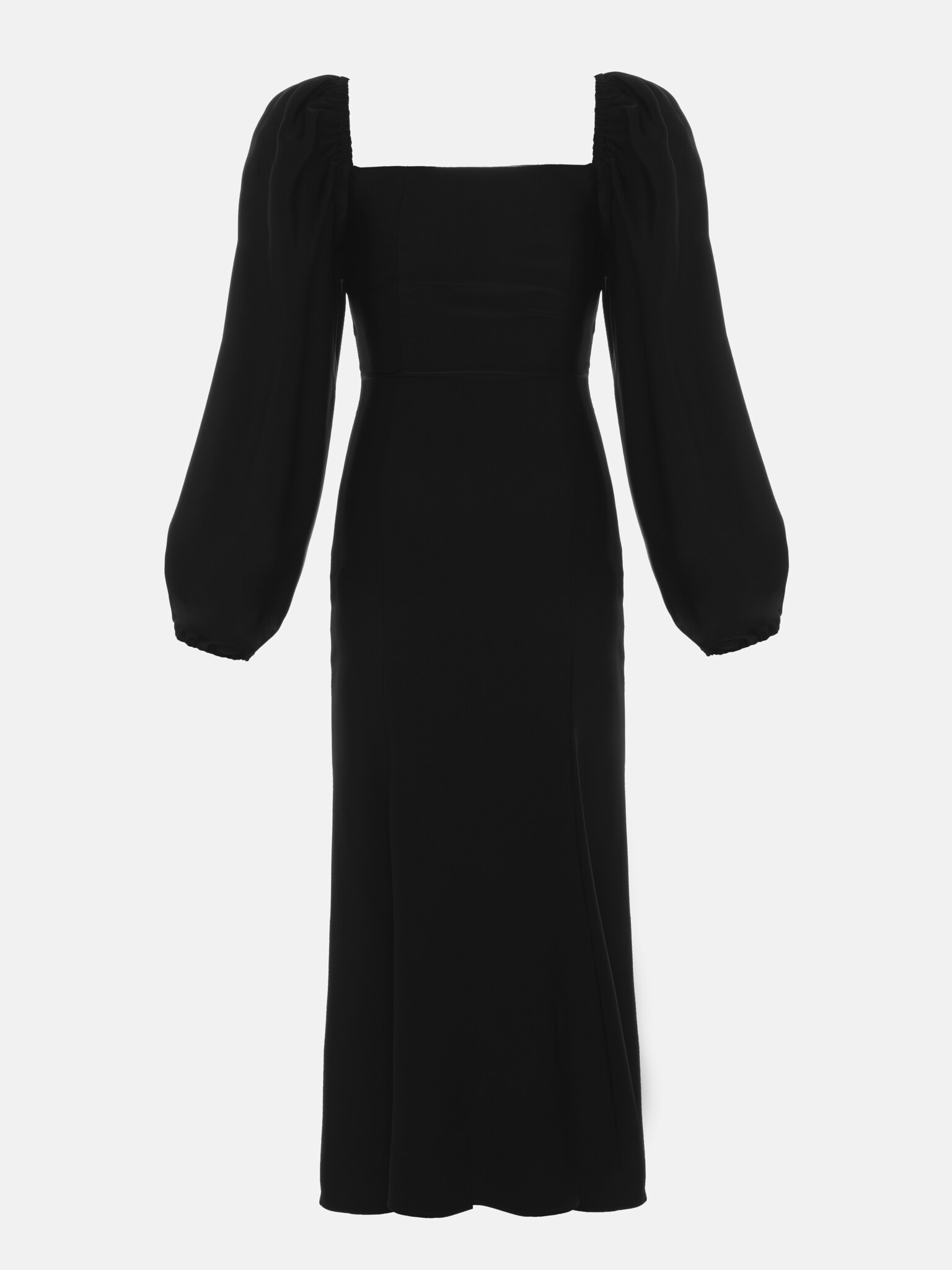 Lace-trimmed slim-waist midi dress :: LICHI - Online fashion store