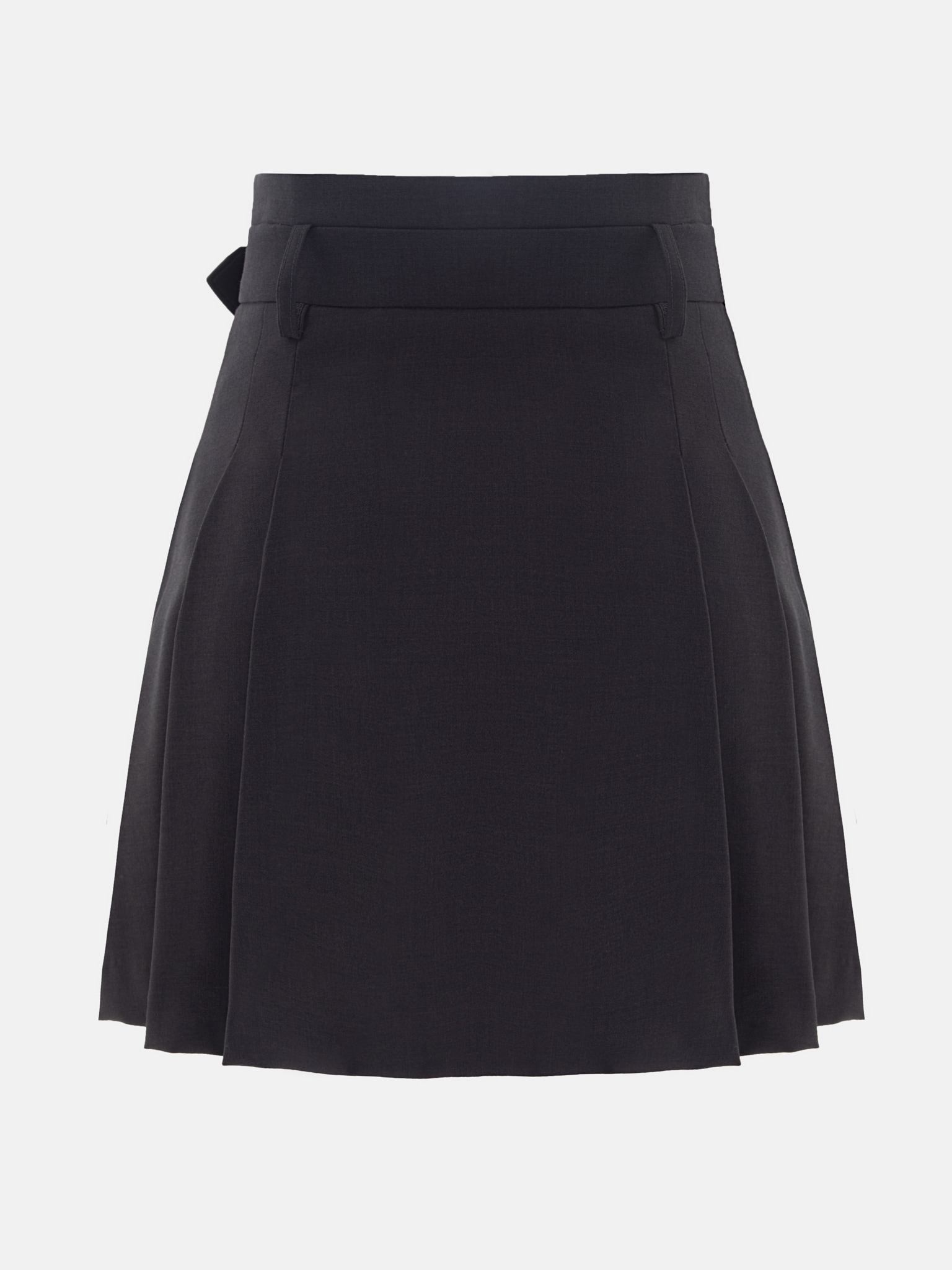 Pleated mini skirt with vegan-leather belt :: LICHI - Online fashion store