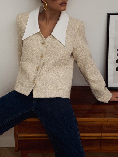 Cropped tweed jacket :: LICHI - Online fashion store