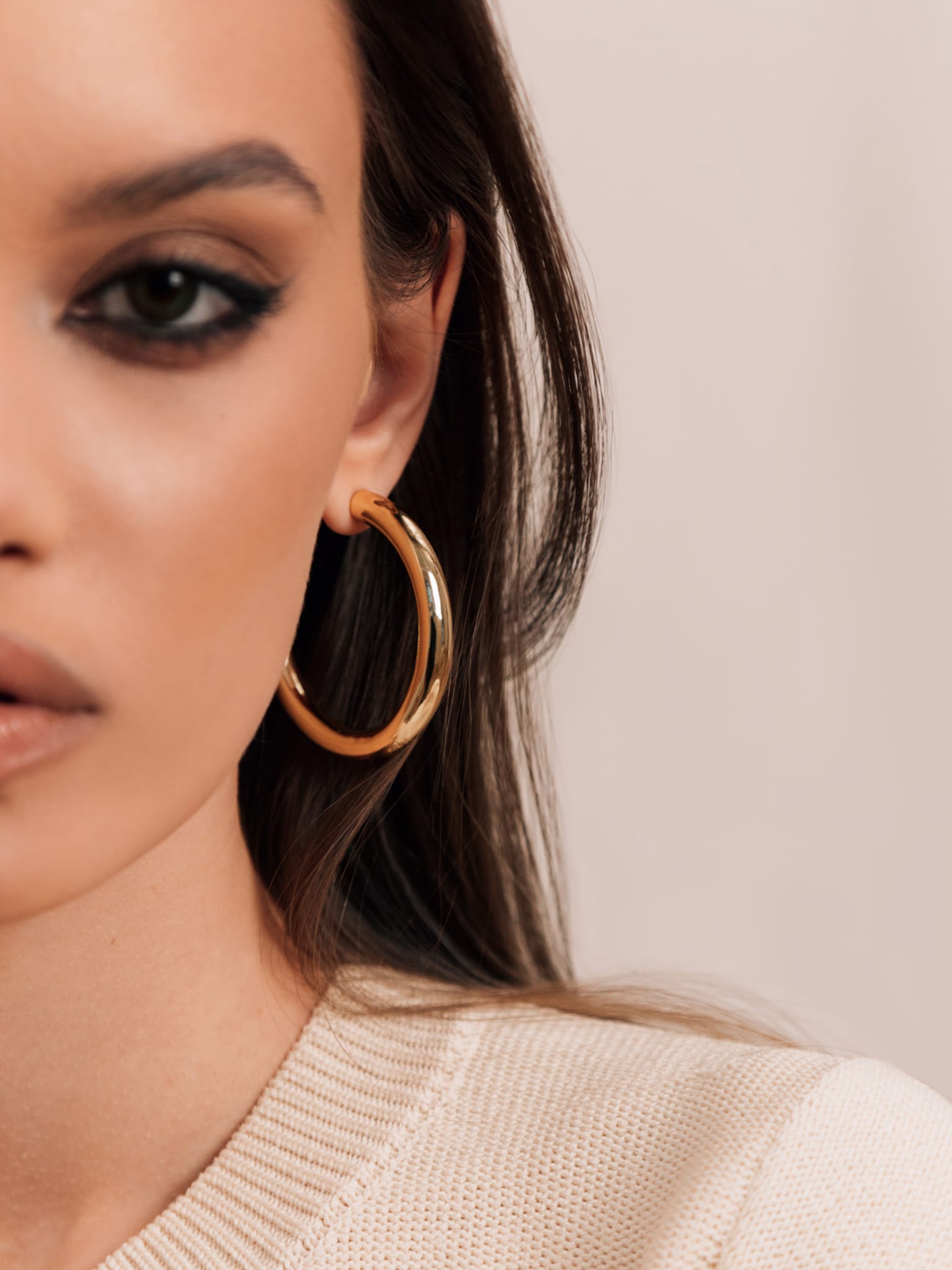 Массивные серьги-полукольца