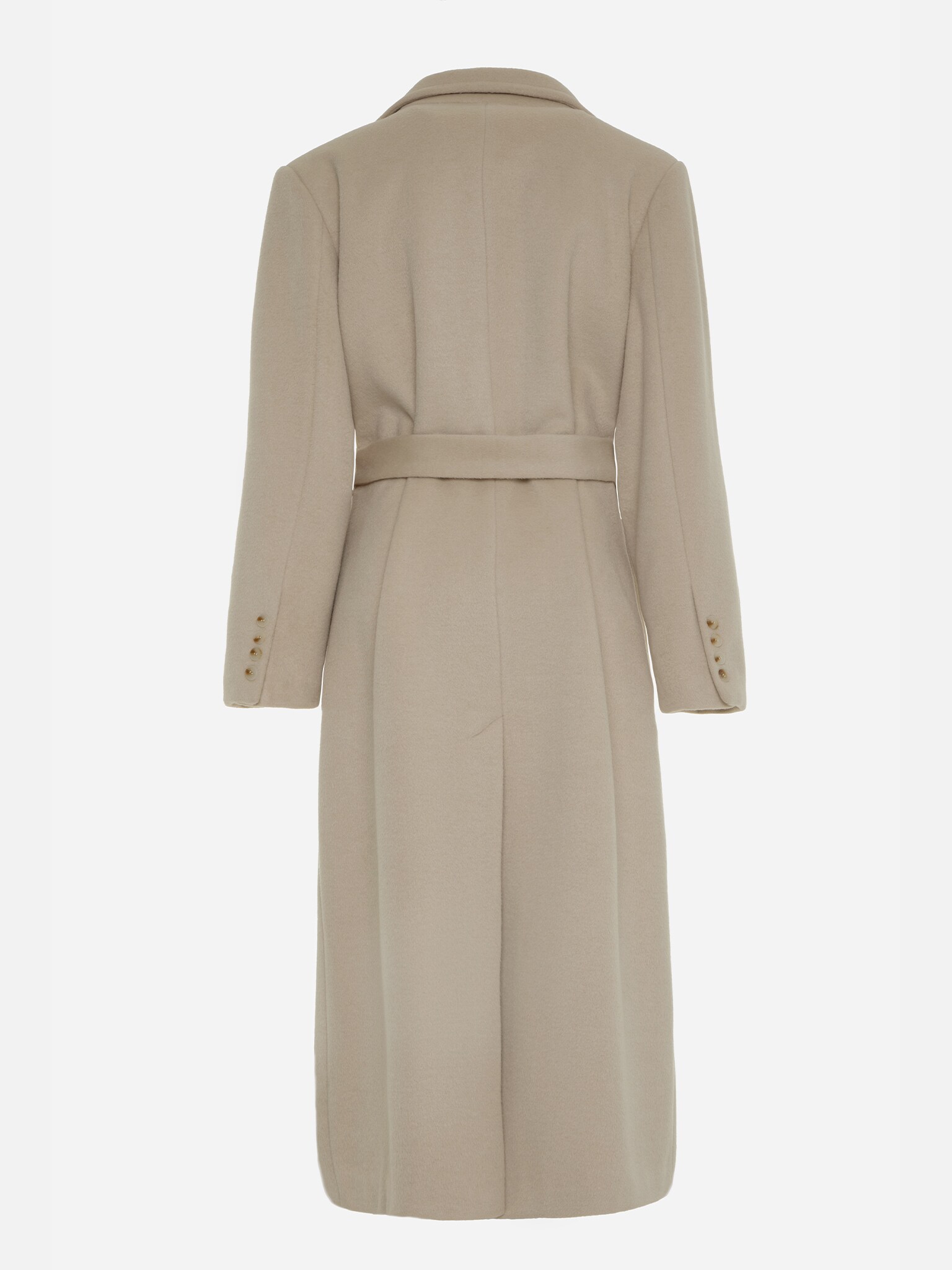 Doublebreasted midi coat with buttons and matching belt LICHI
