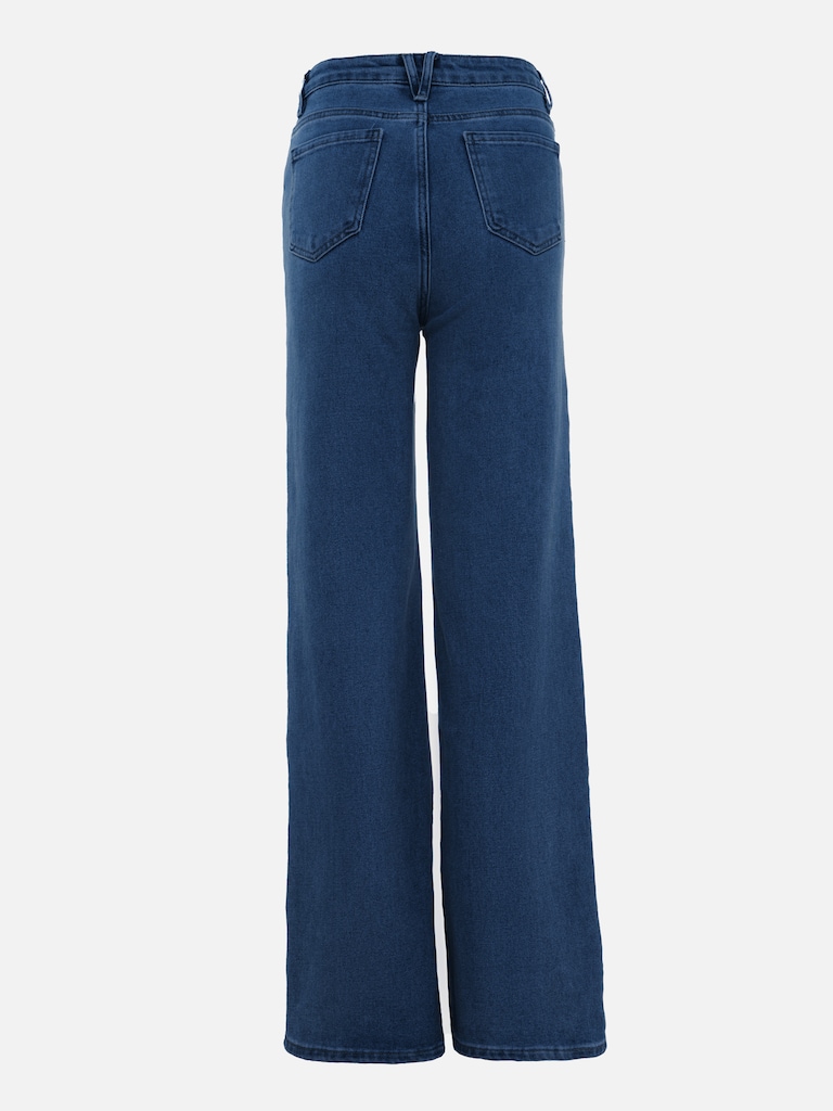 High-waisted relaxed fit jeans :: LICHI - Online fashion store
