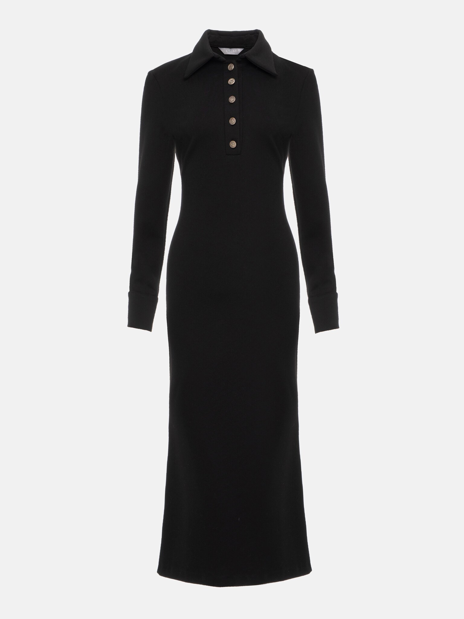 Collared buttoned midi dress :: LICHI - Online fashion store