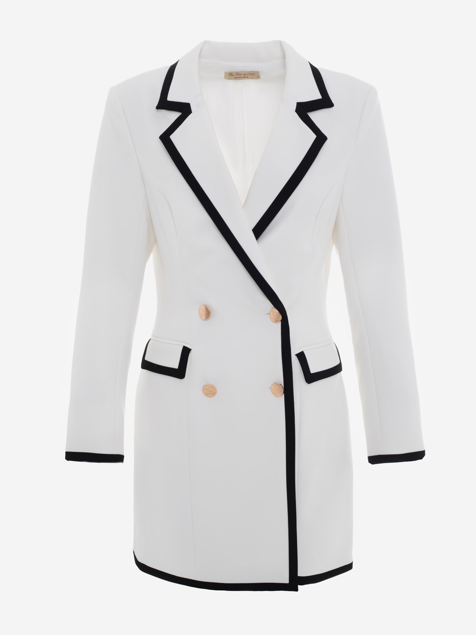Mini Blazer Dress With Contrast Edging LICHI Online Fashion Store mini-blazer-dress-with-contrast-edging-lichi-online-fashion-store