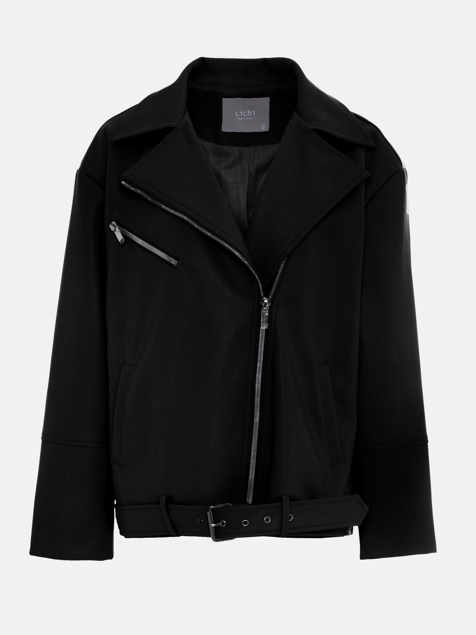 Удлиненная куртка кроя оверсайз из экокожи