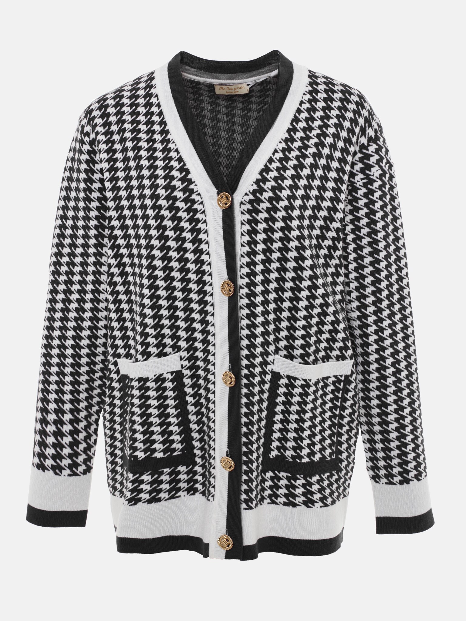Houndstooth oversize cardigan LICHI Online fashion store