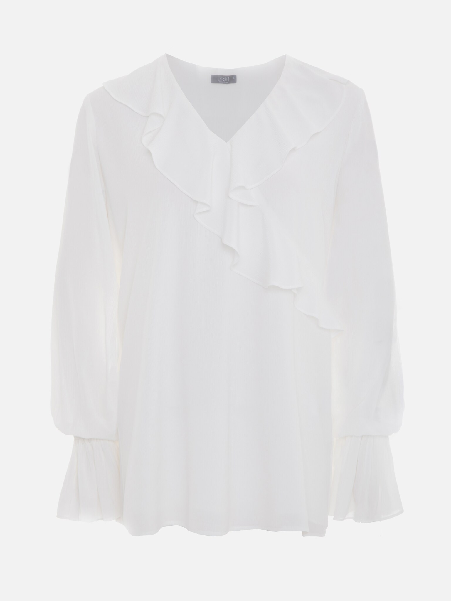 Light blouse with flounce on collar :: LICHI - Online fashion store